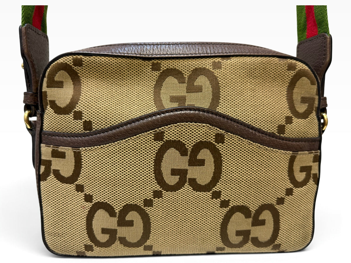 Gucci Monogram Brown Leather Bag, O/S