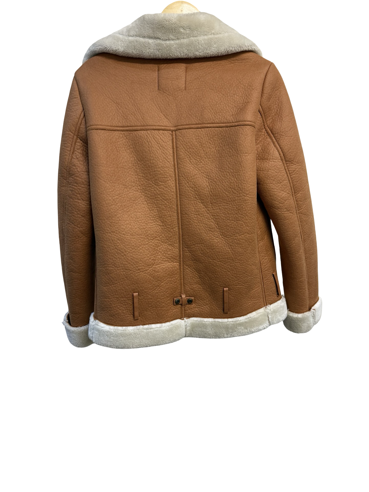 Witchery Tan Shearling Jacket 8