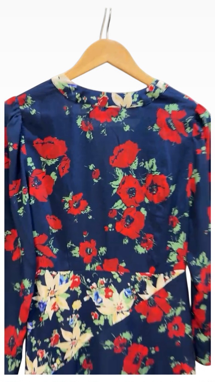 Rixo London Blue Red Floral Dress 10 – preloved at STYLE/colab (photo 7 of 8)