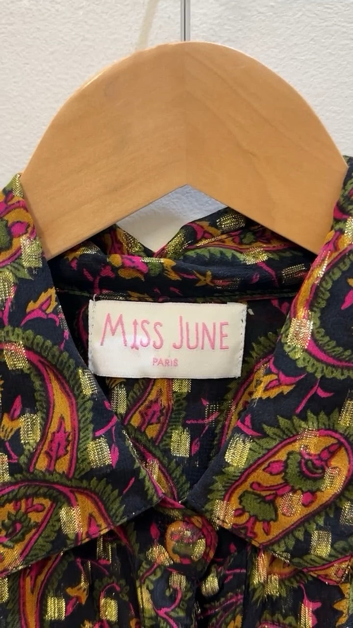 Miss June Black Blouse