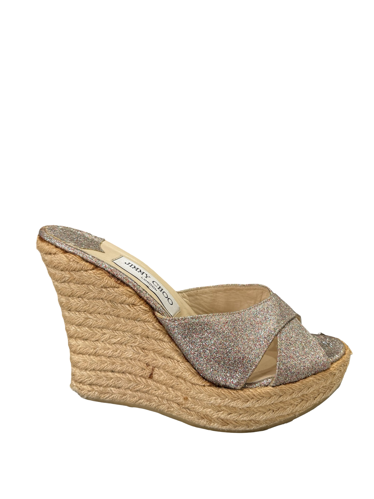 JIMMY CHOO LUREX WEDGE 39