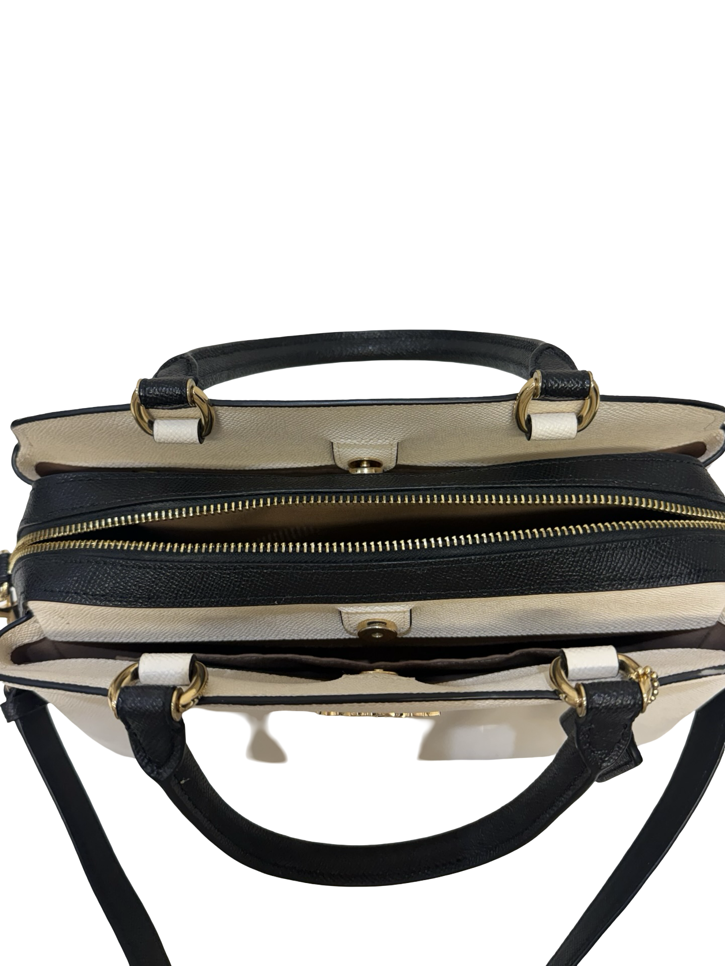 Coach Cream/Blk Shoulder Bag w/strap