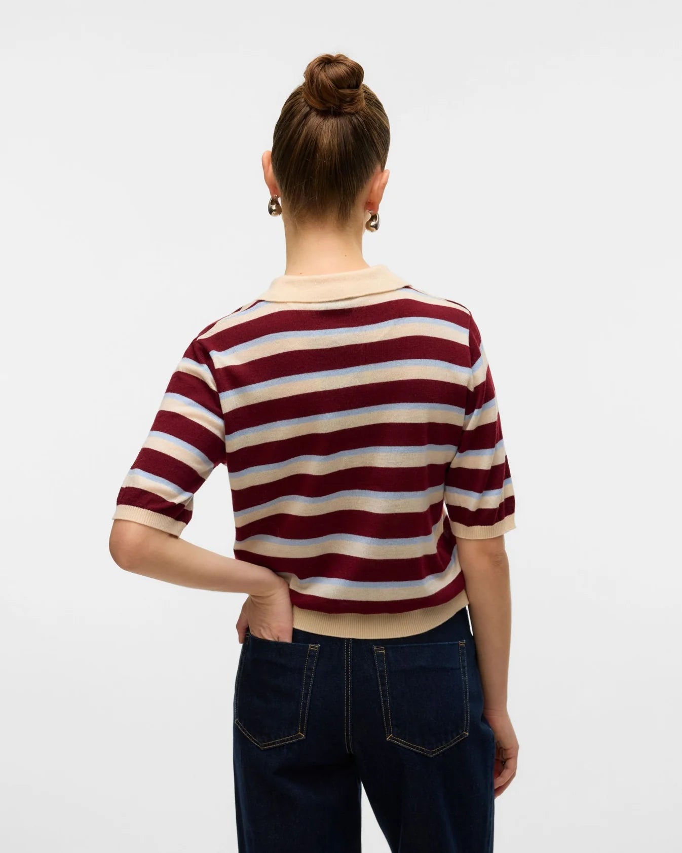 Aware Burgundy Stripe Top