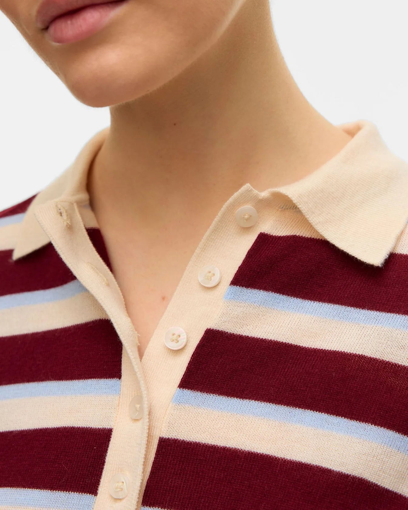 Aware Burgundy Stripe Top