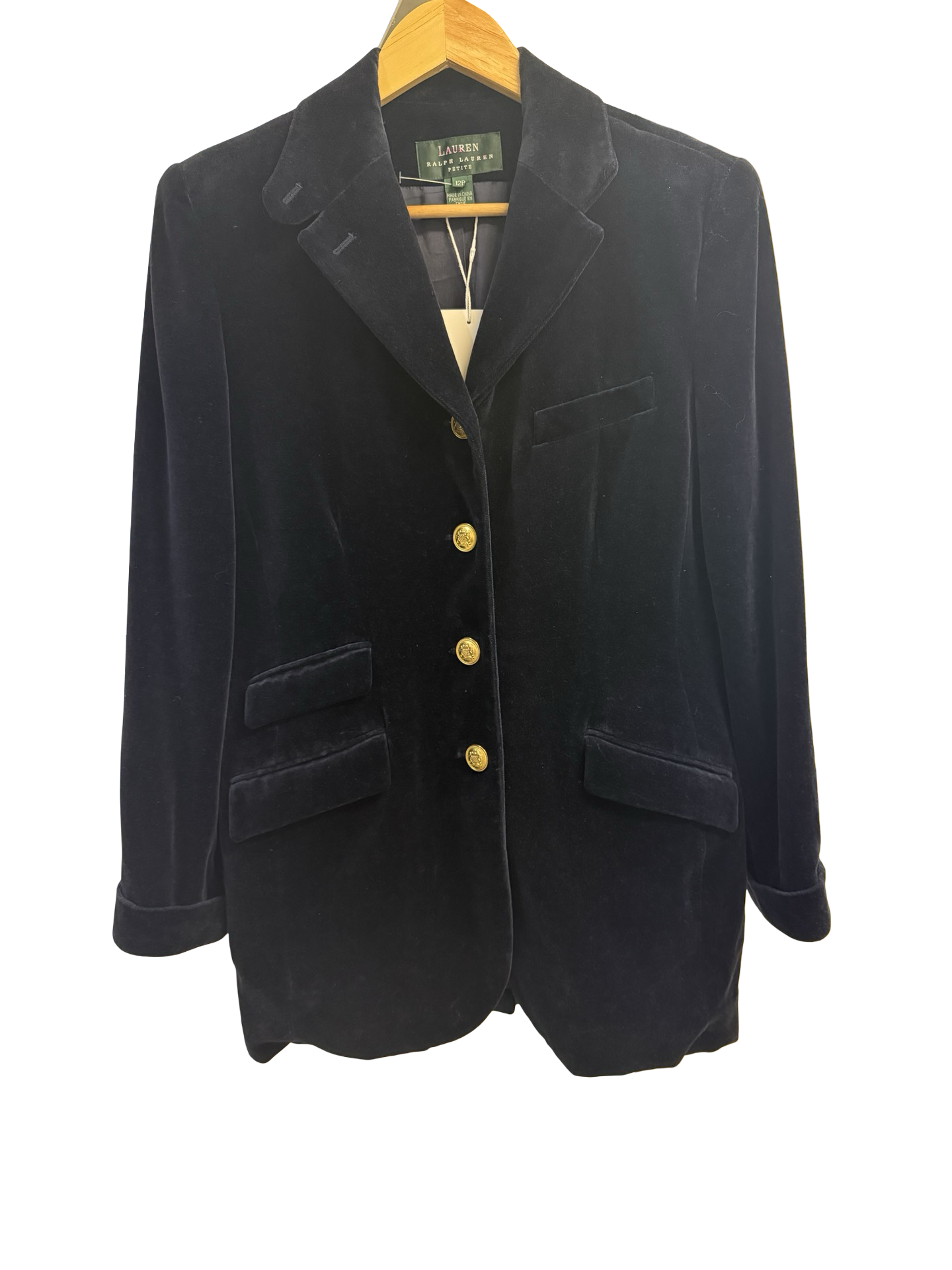 Ralph Lauren Navy Velvet Blazer 12