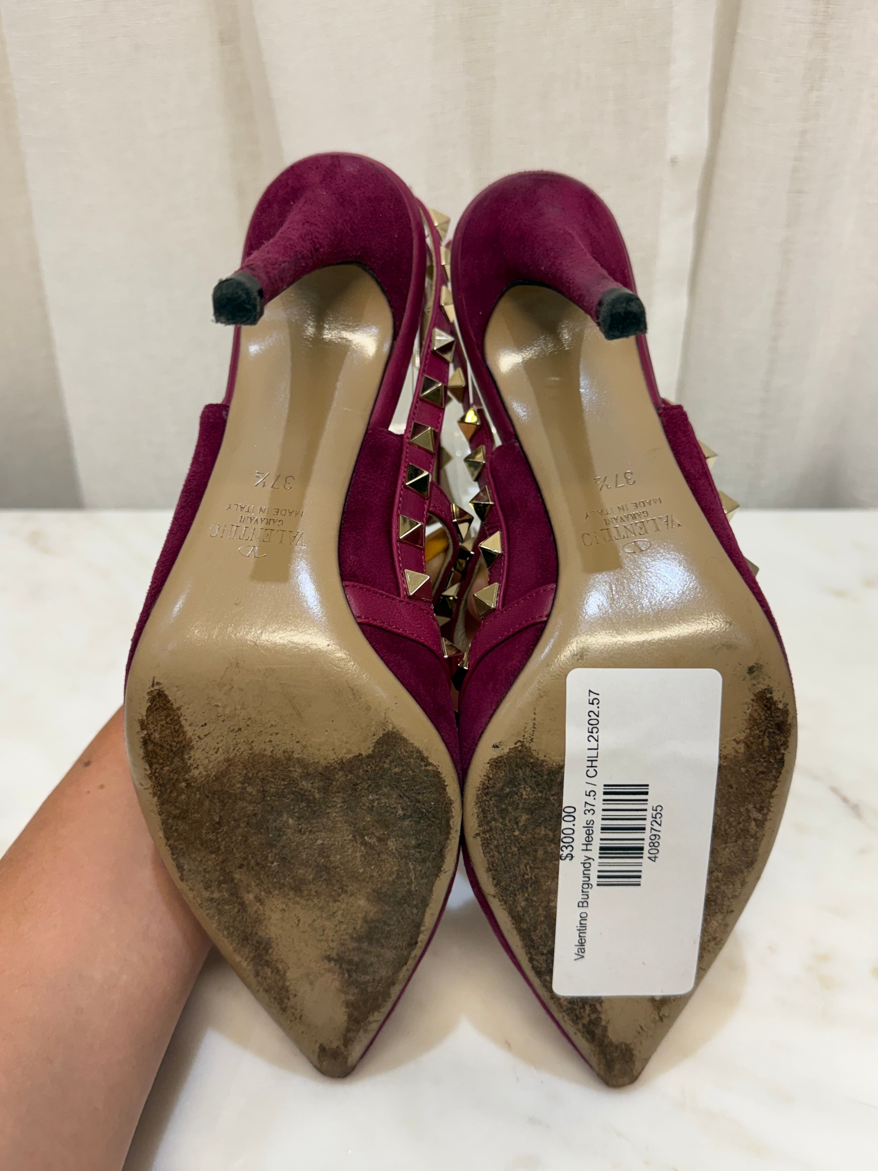 Valentino Burgundy Heels 37.5