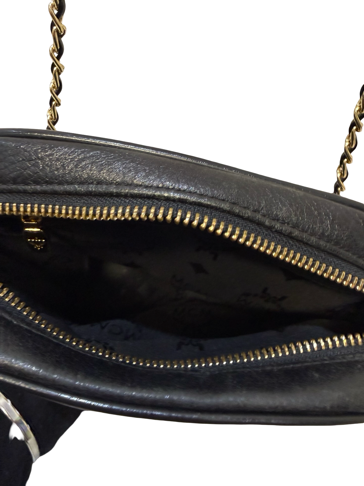 Black MCM Pebbled Leather Camera Bag