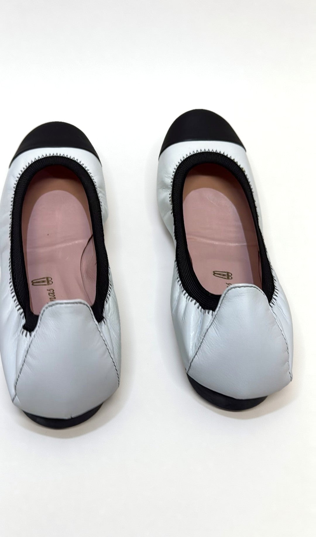 Pretty Ballerinas White Black Ballet Flats 36