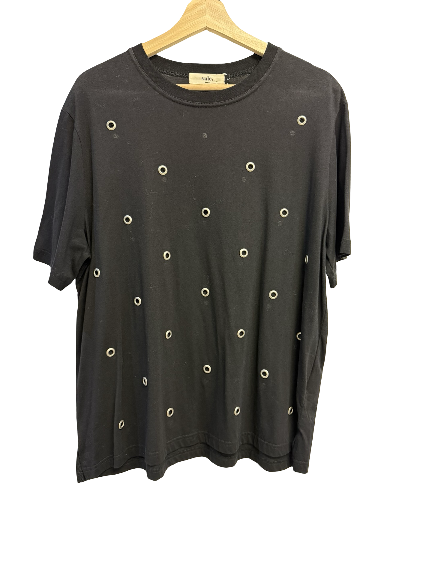 Vale Basics Blk T-shirt with eyelets 6