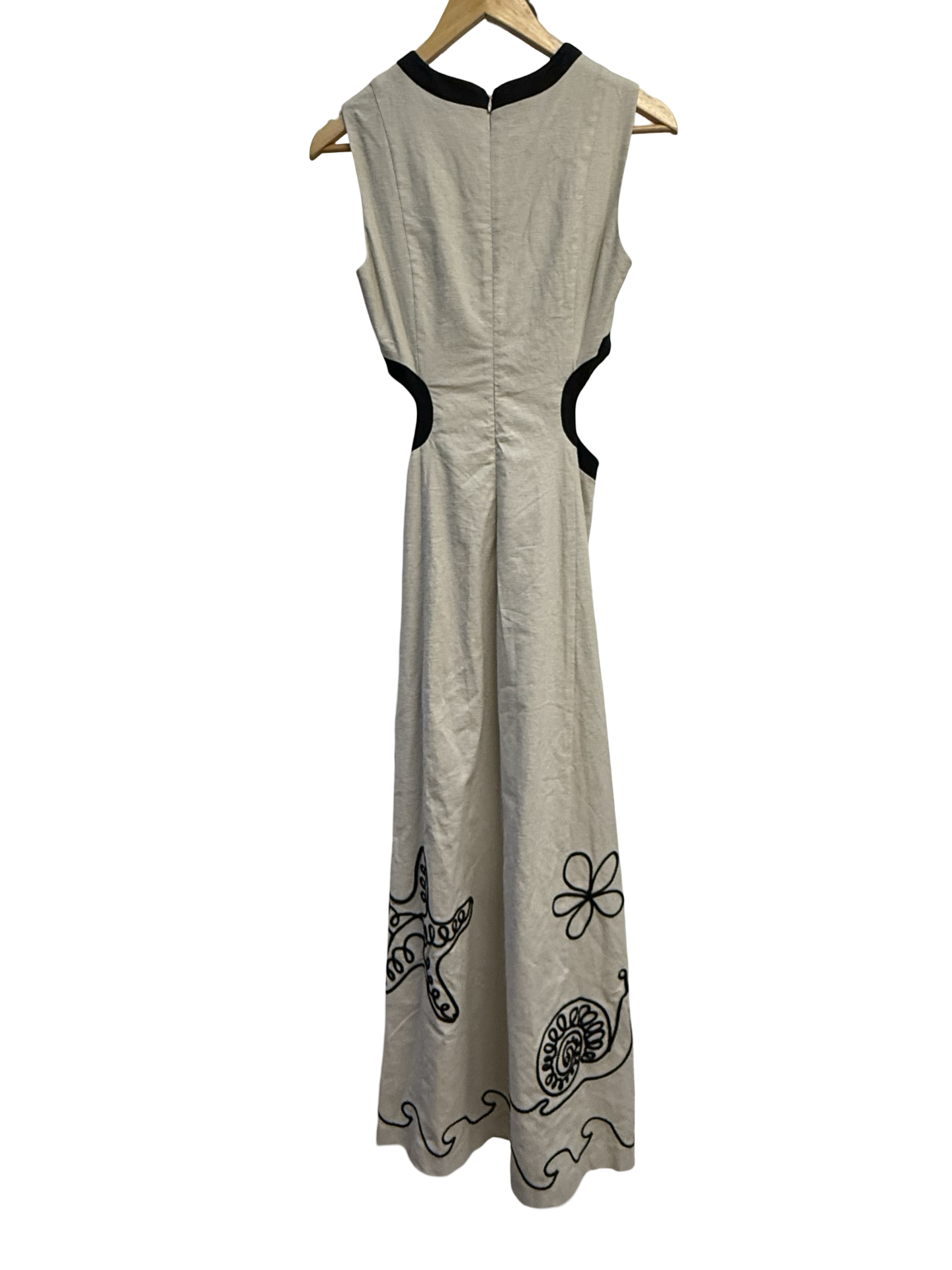 Staud Cut-Out Maxi Dress in Natural US4