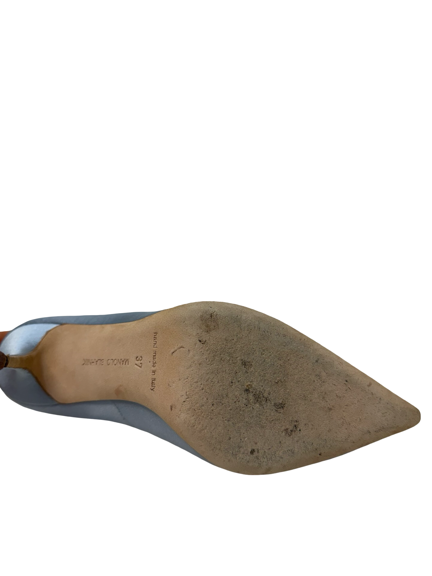 Manolo Blahnik Grey Satin Heels 37 WB