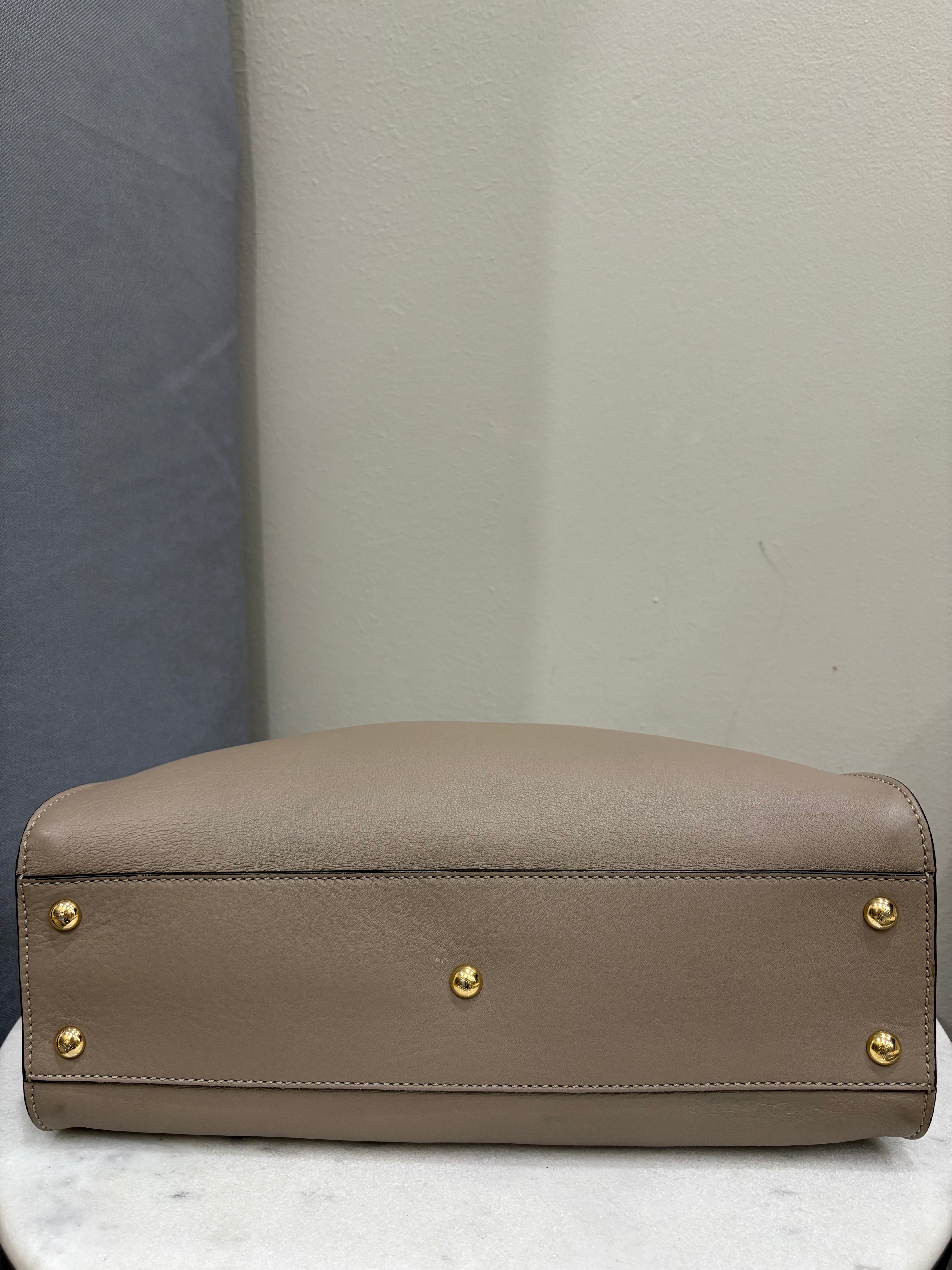 Fendi Neutral Peekaboo Tote Bag Medium