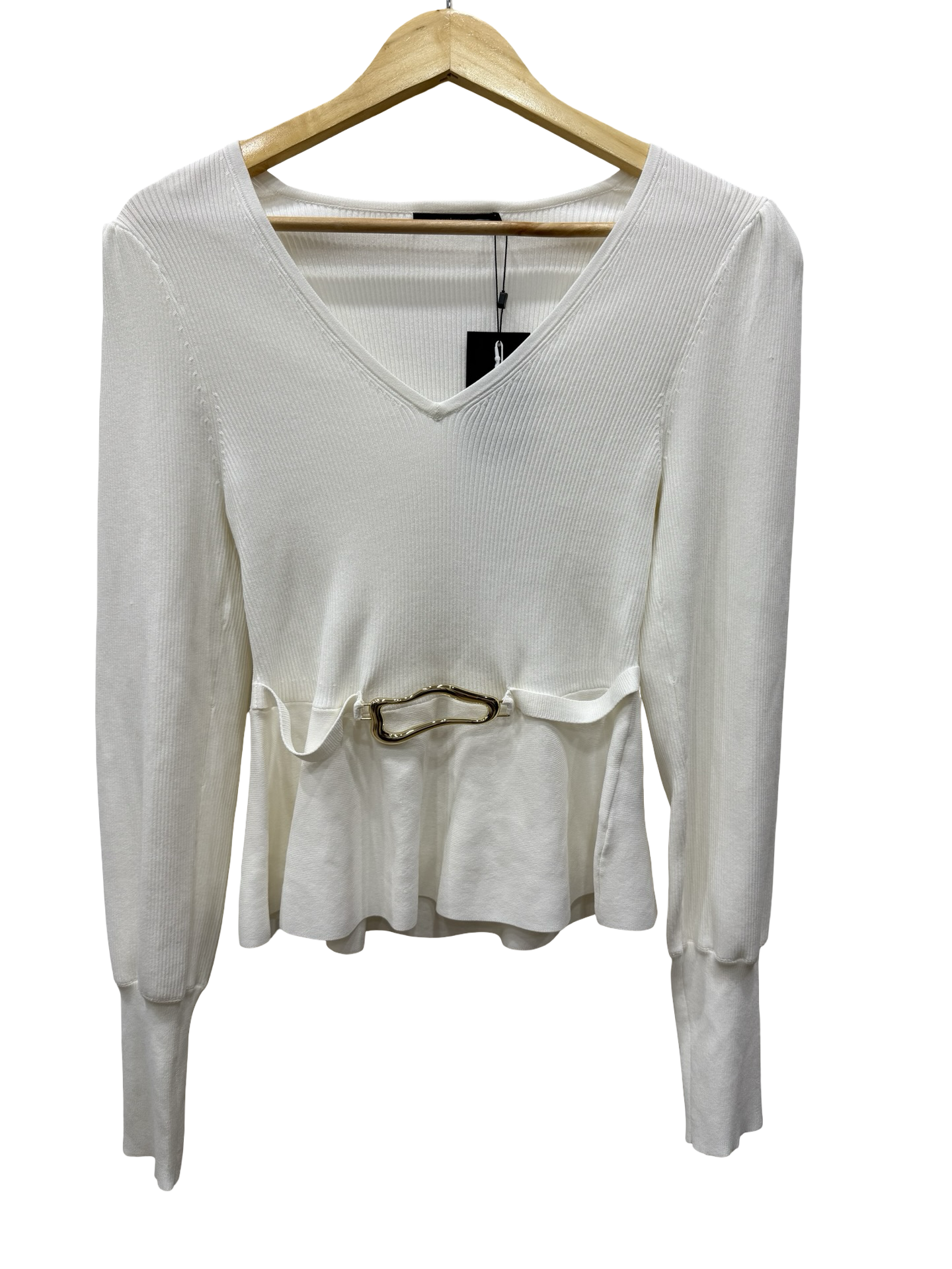 Portmans White Peplum Top M