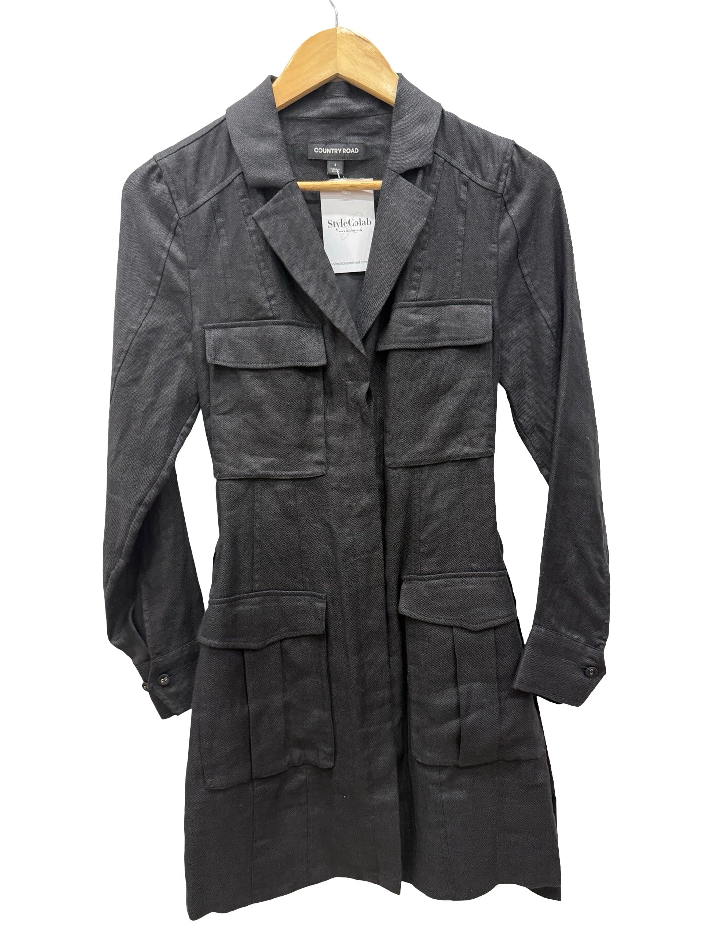 Country Road Black Dress With Belt 4