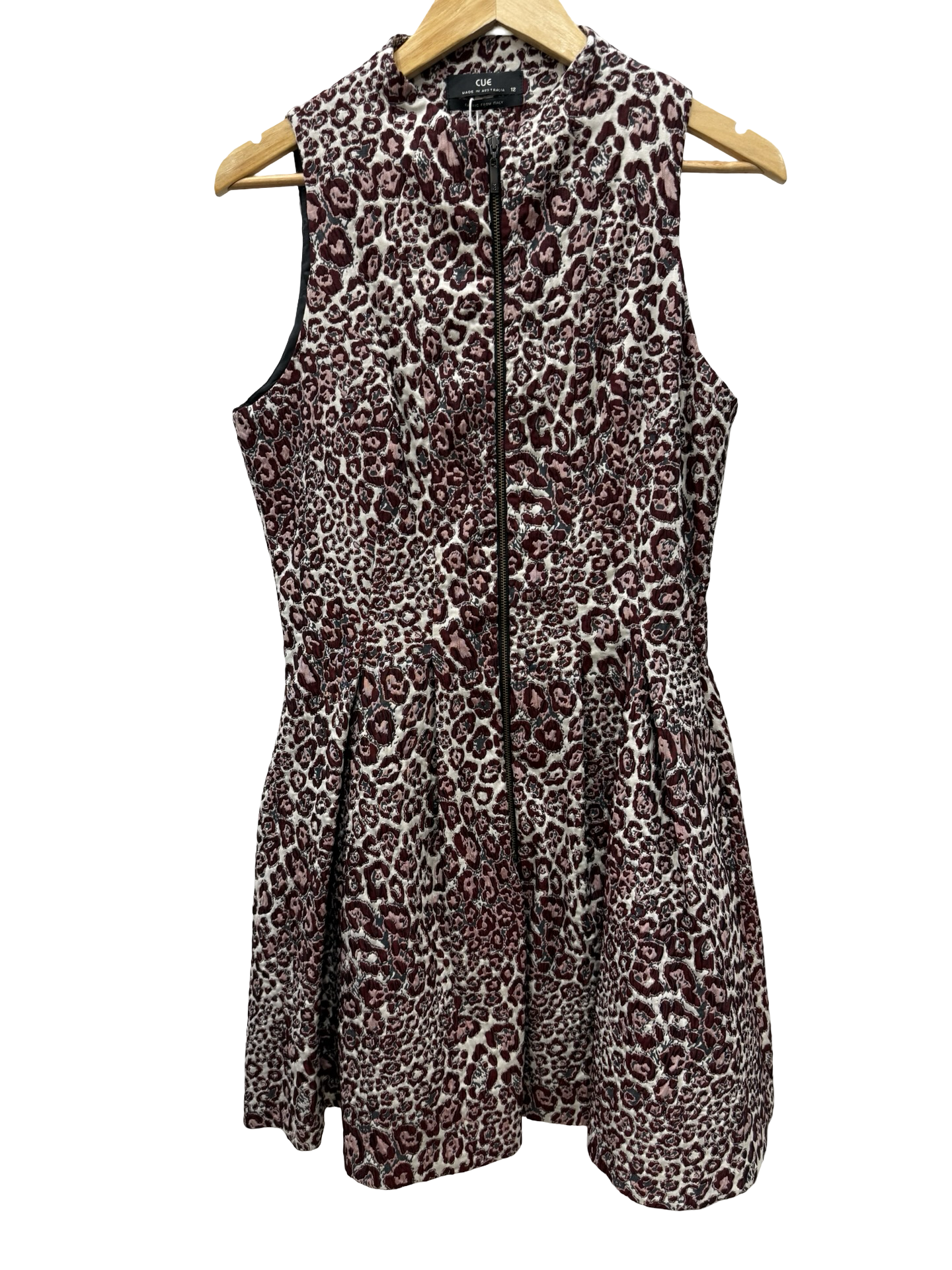 Cue Leopard Burgundy Dress 12