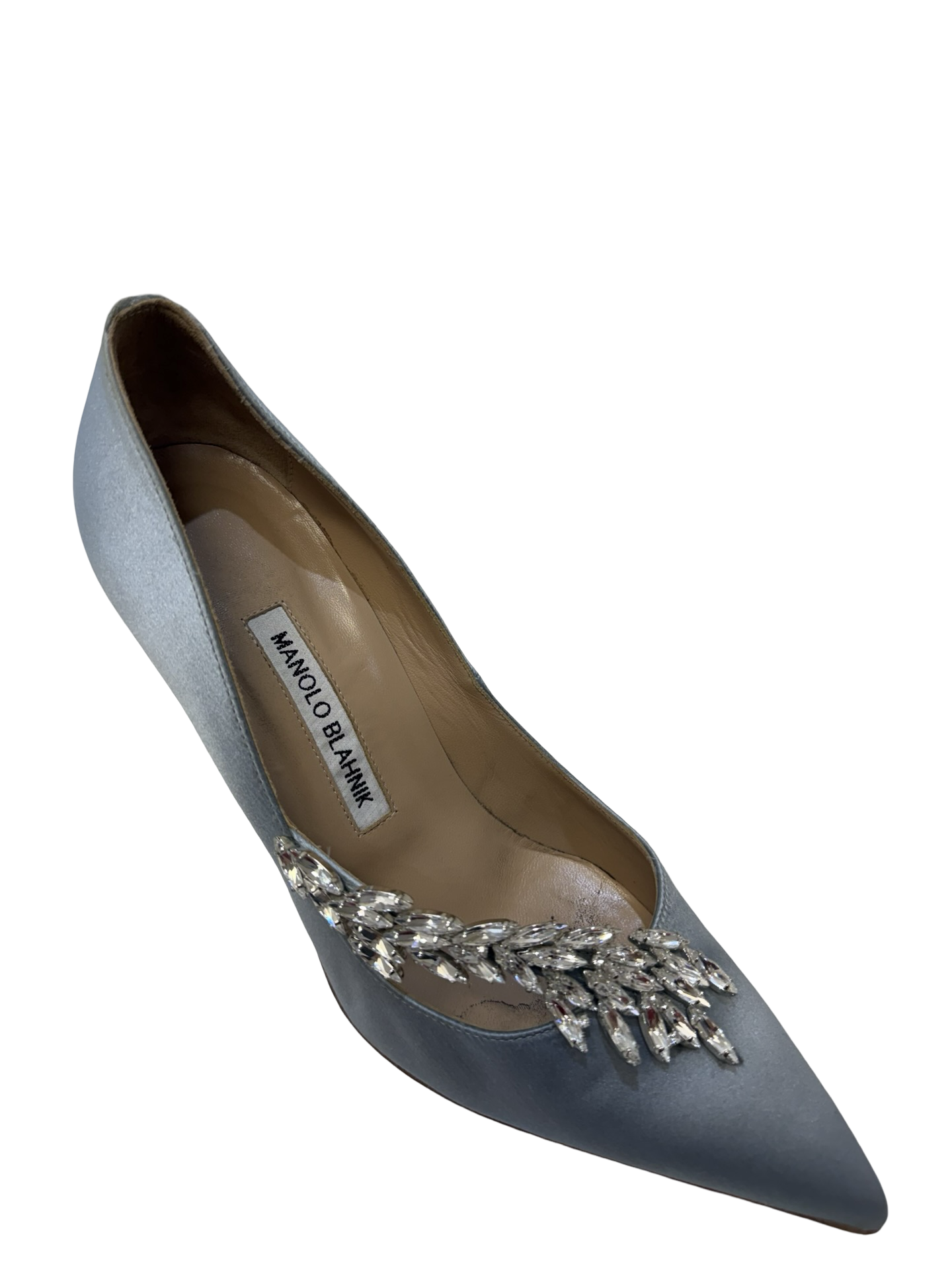 Manolo Blahnik Grey Satin Heels 37 WB