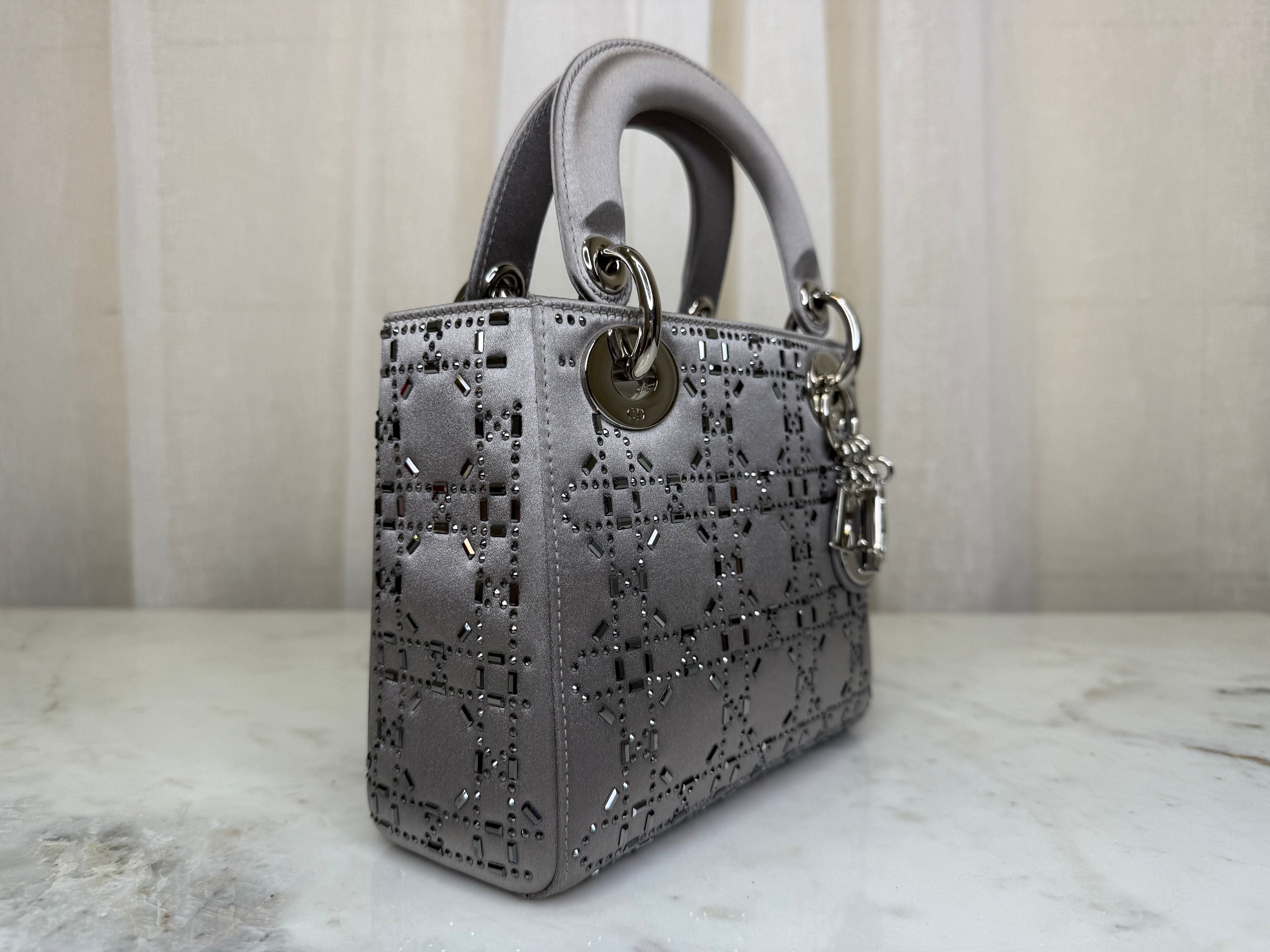 Dior Grey Mini Lady Dior Bag