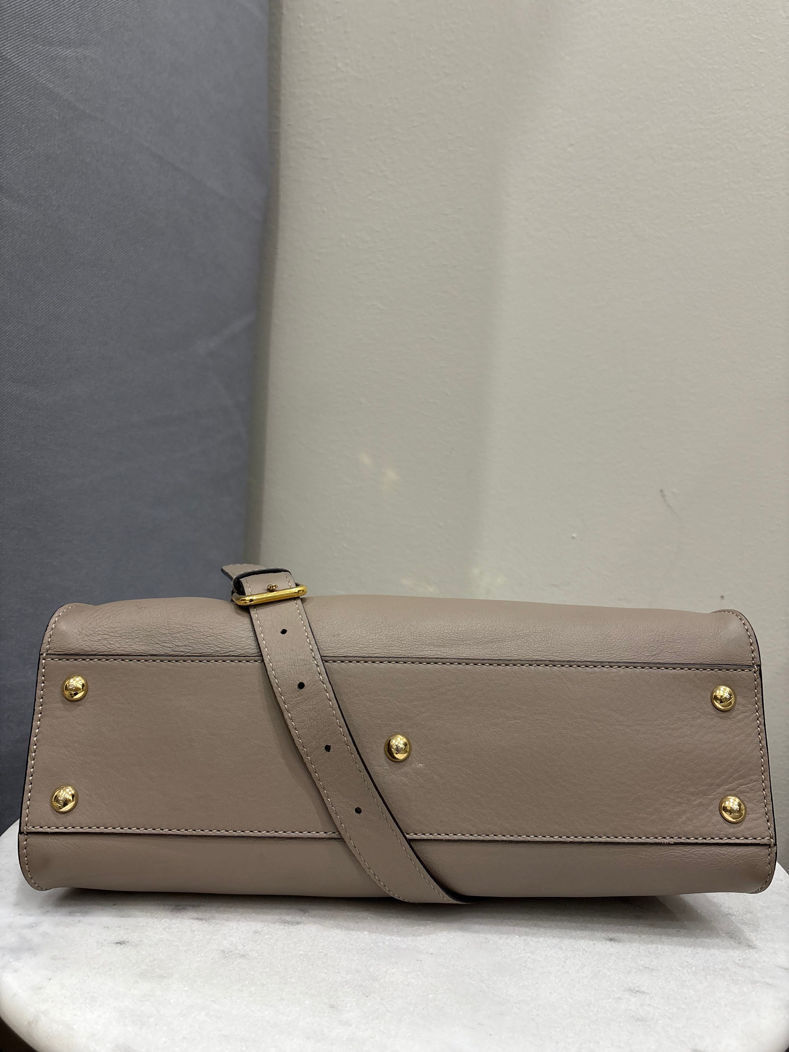 Fendi Neutral Peekaboo Tote Bag Medium