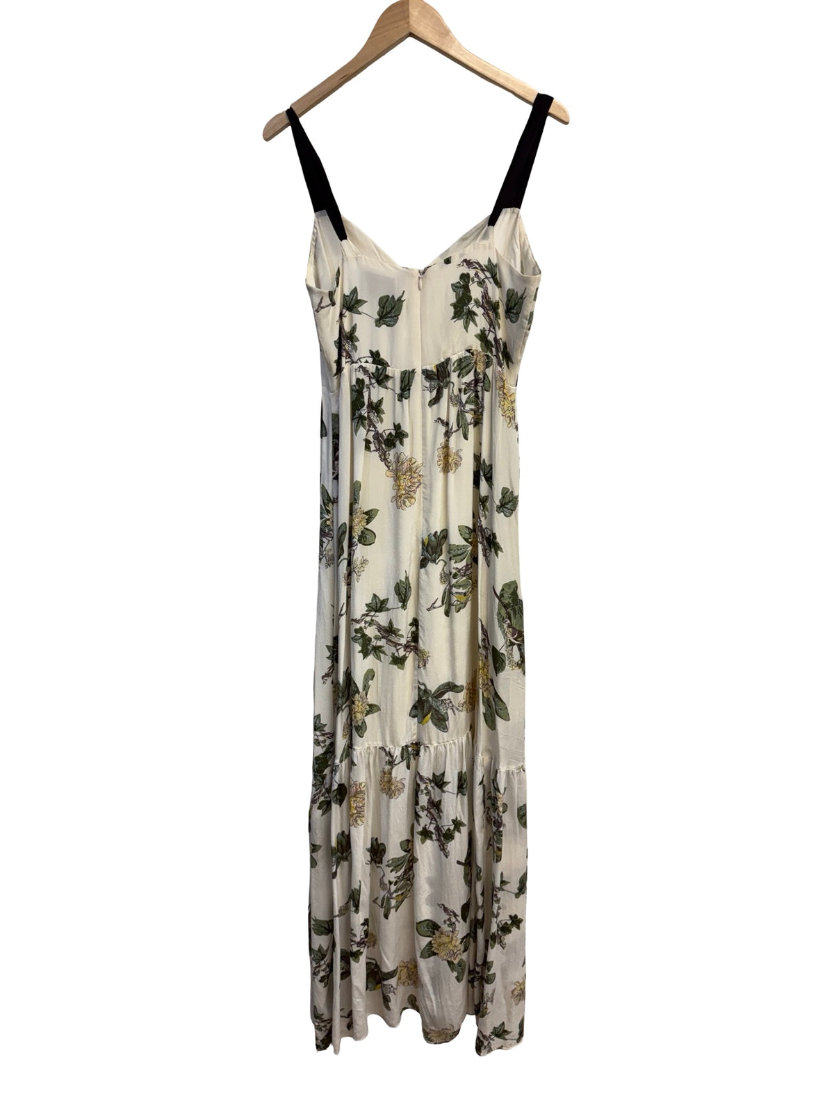 Fleur Wood White Floral Silk Maxi Dress 2