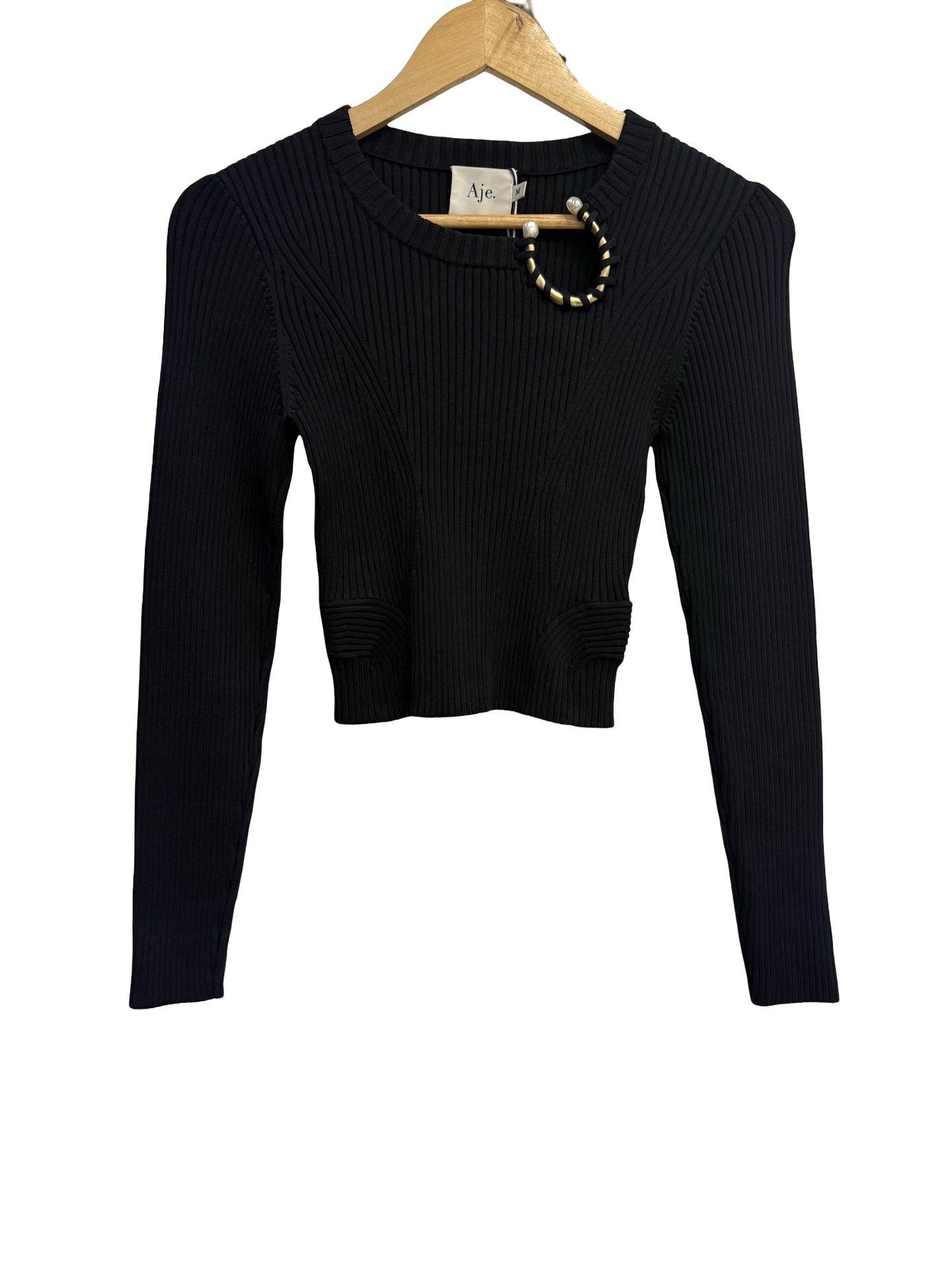 Aje Black Long Sleeve Top M