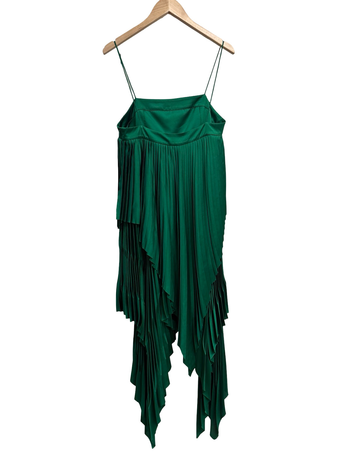 Acler Green Pleated Midi Dress 10 BNWT