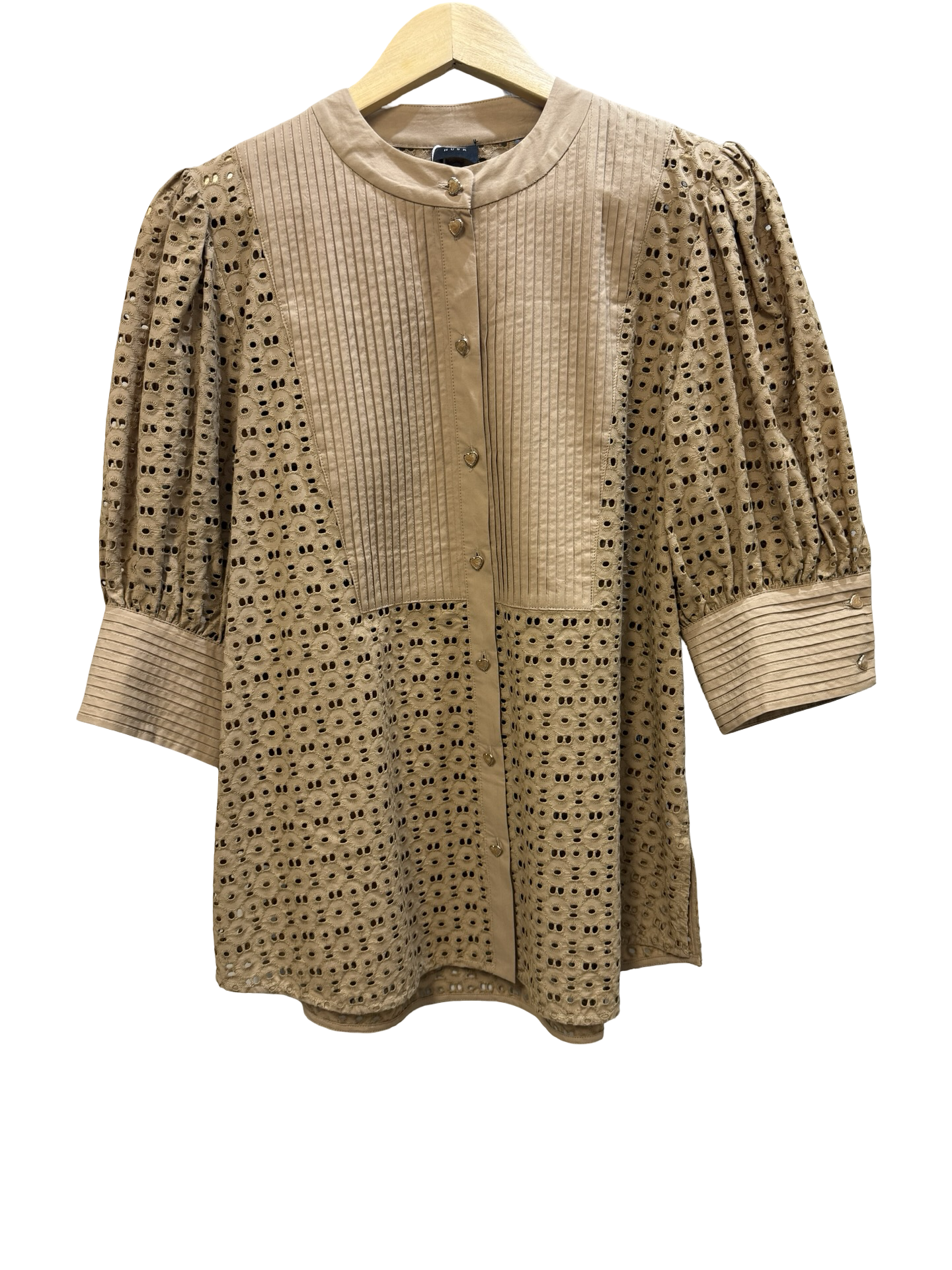 Husk Camel Perforated Shirt 12