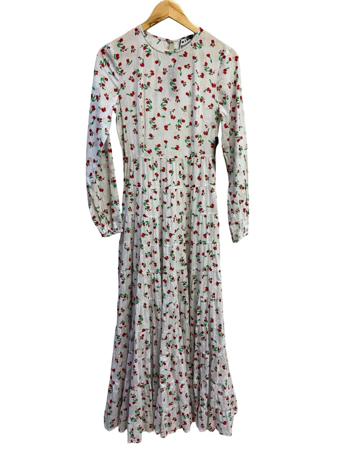 Rixo White & Red Floral Maxi Dress 8 BNWT