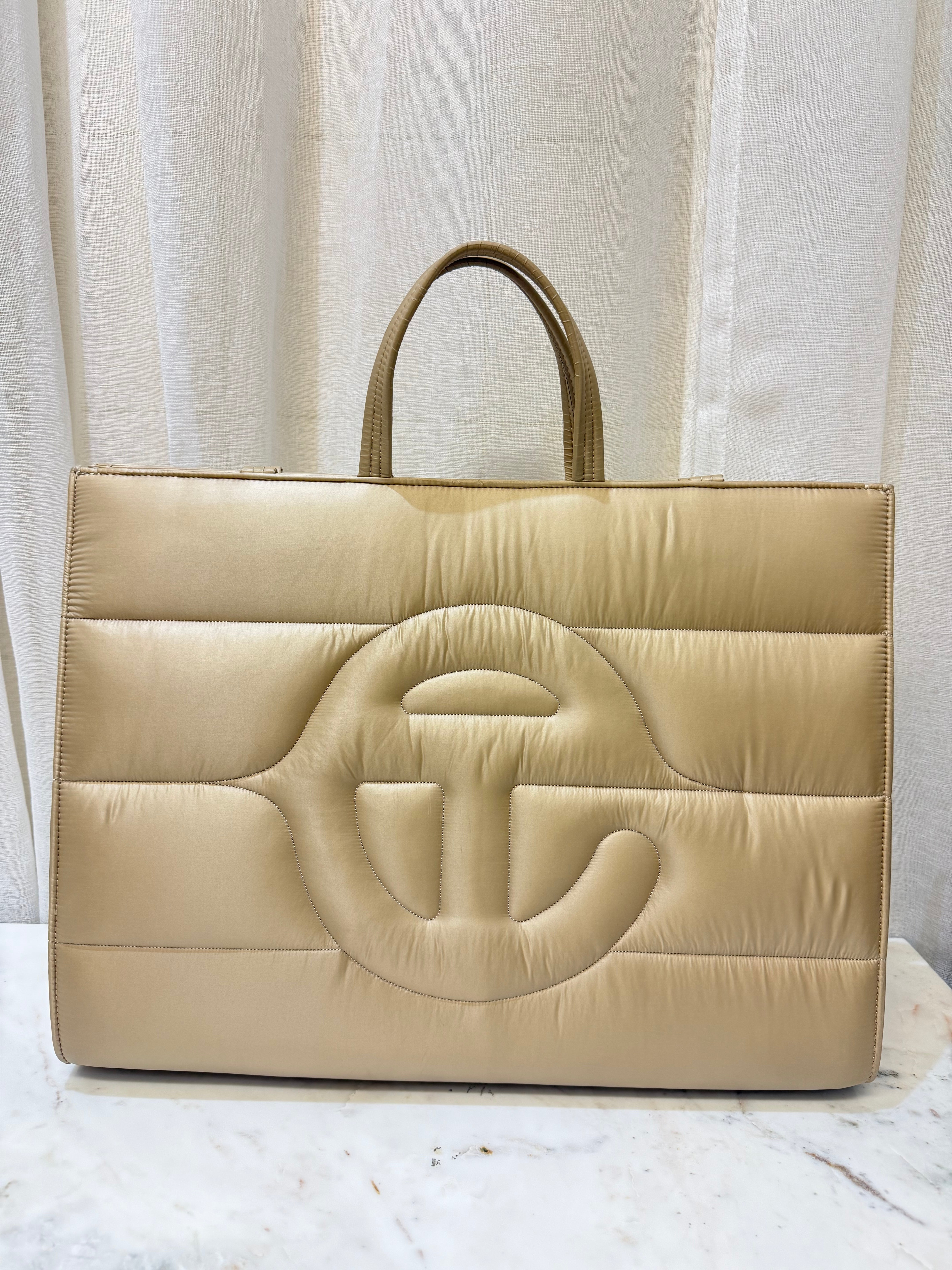 Telfer Camel Puffer Tote Bag