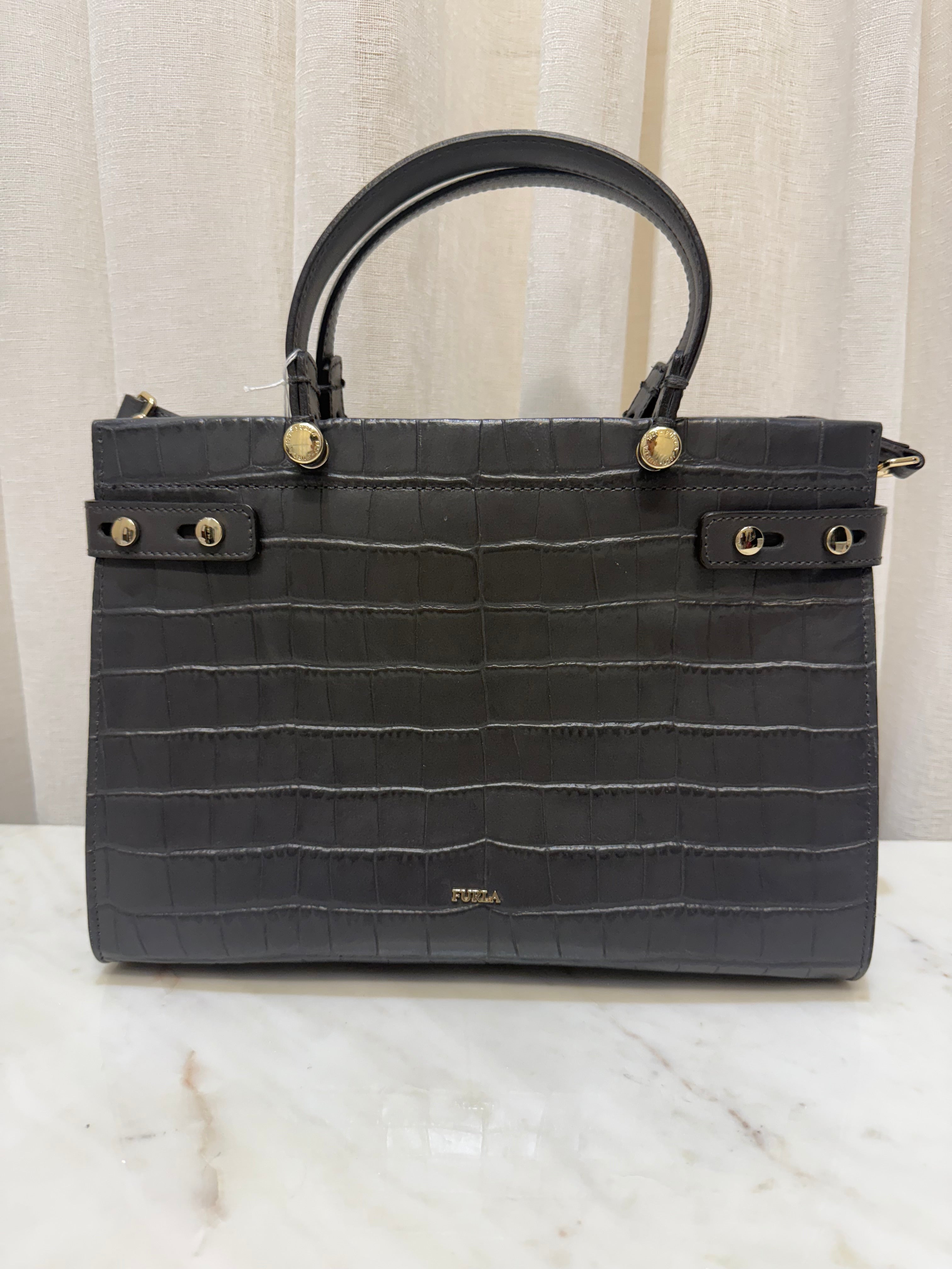 Furla Charcol Croc Bag