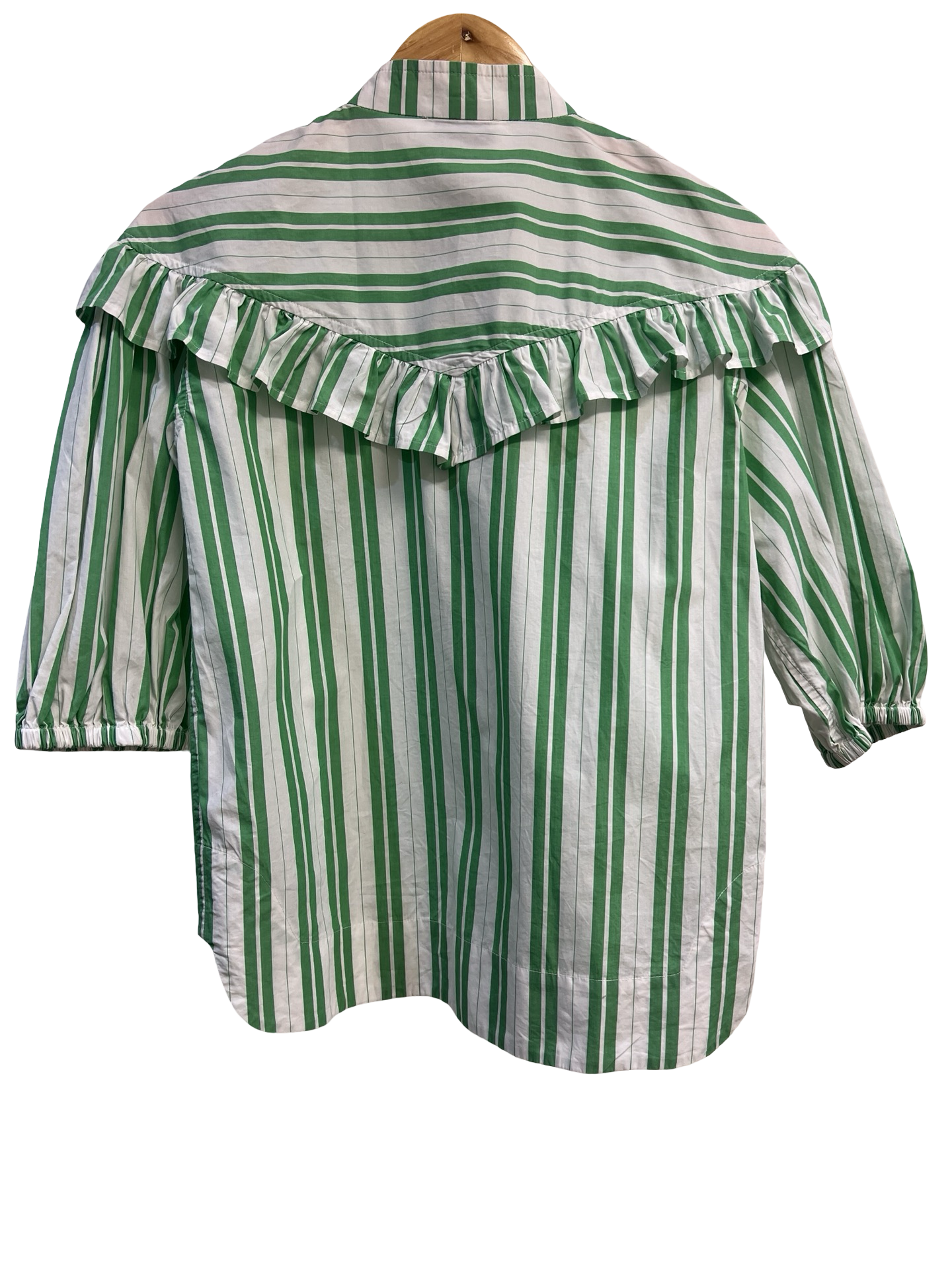 Ganni Green Stripe Shirt 35