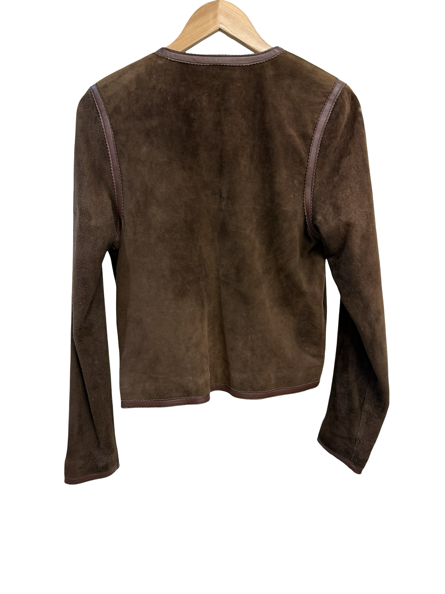 Phillips Suede Chocolate Cropped Jacket L