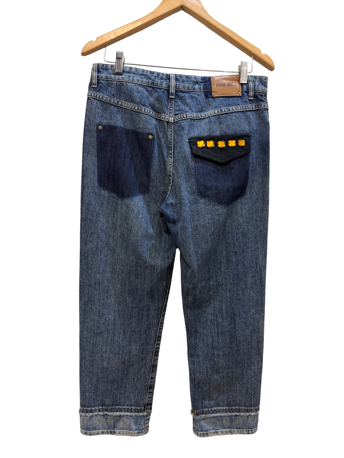 Miu Miu Blue Embellished Jeans 27