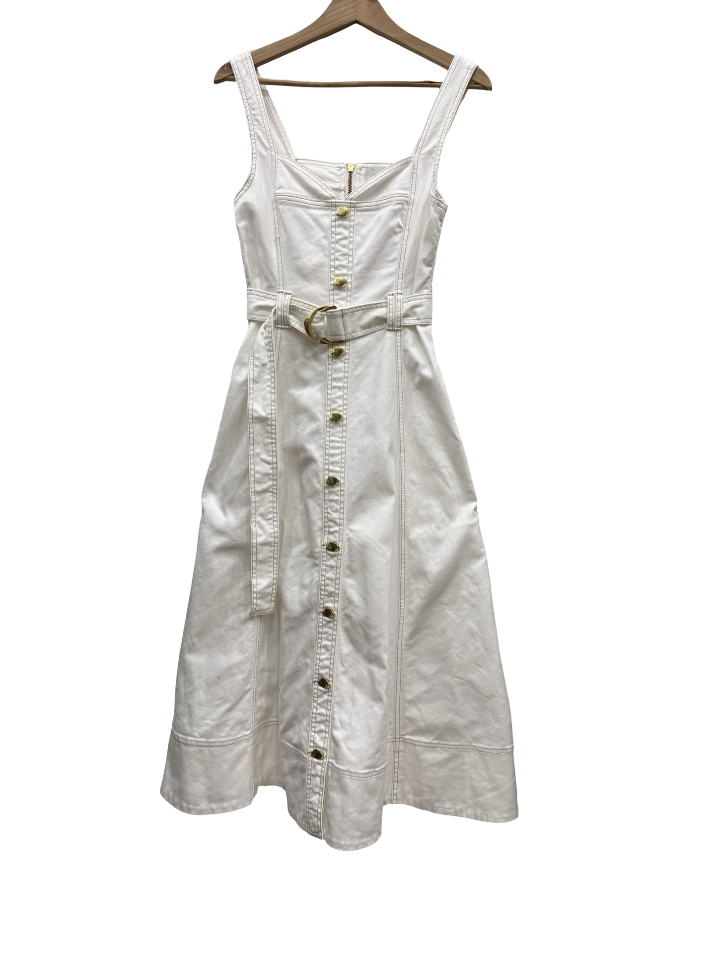 AJE Denim Midi Dress Ivory 8