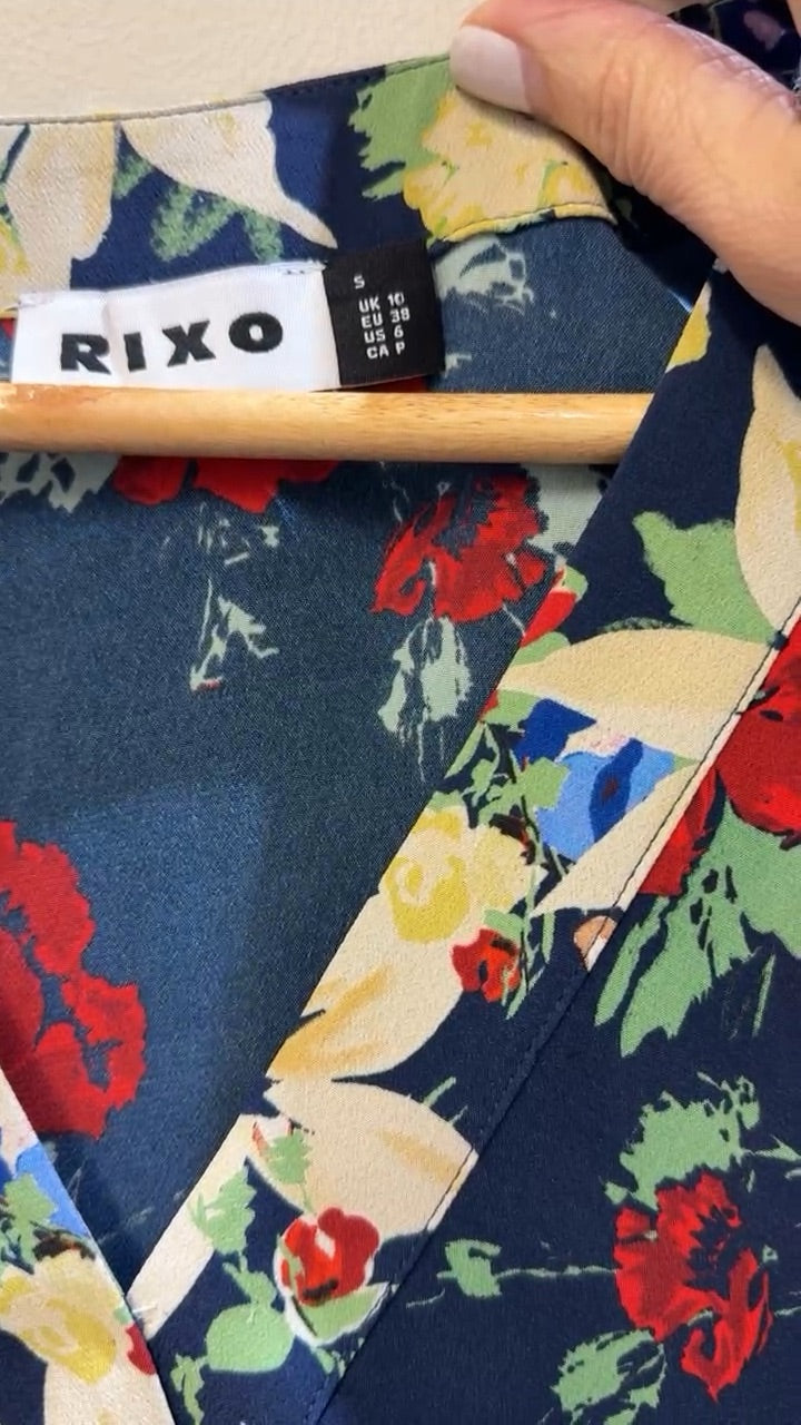 Rixo London Blue Red Floral Dress 10 – preloved at STYLE/colab (photo 5 of 8)