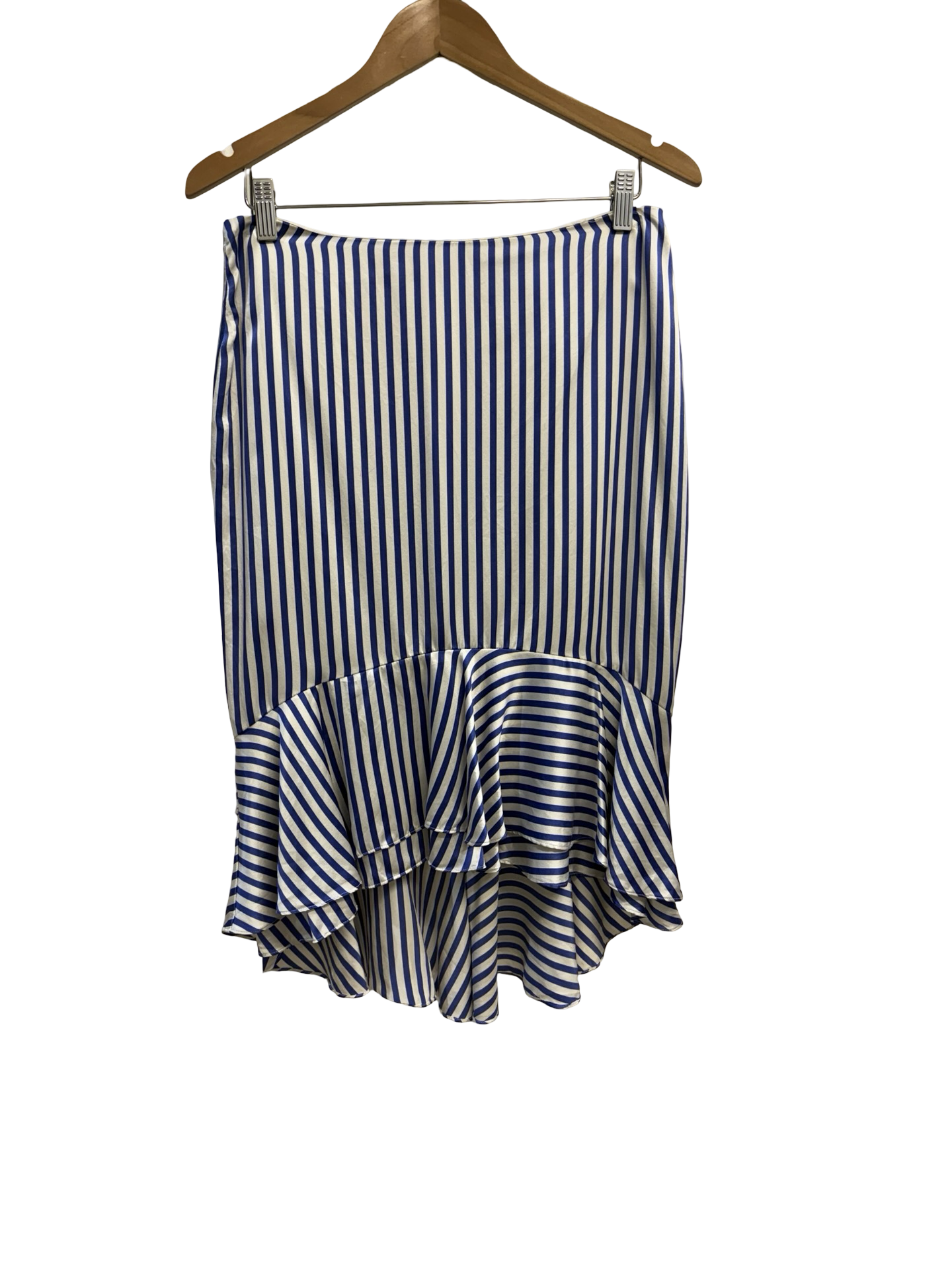 Ralph Lauren Silk Blue Striped Skirt