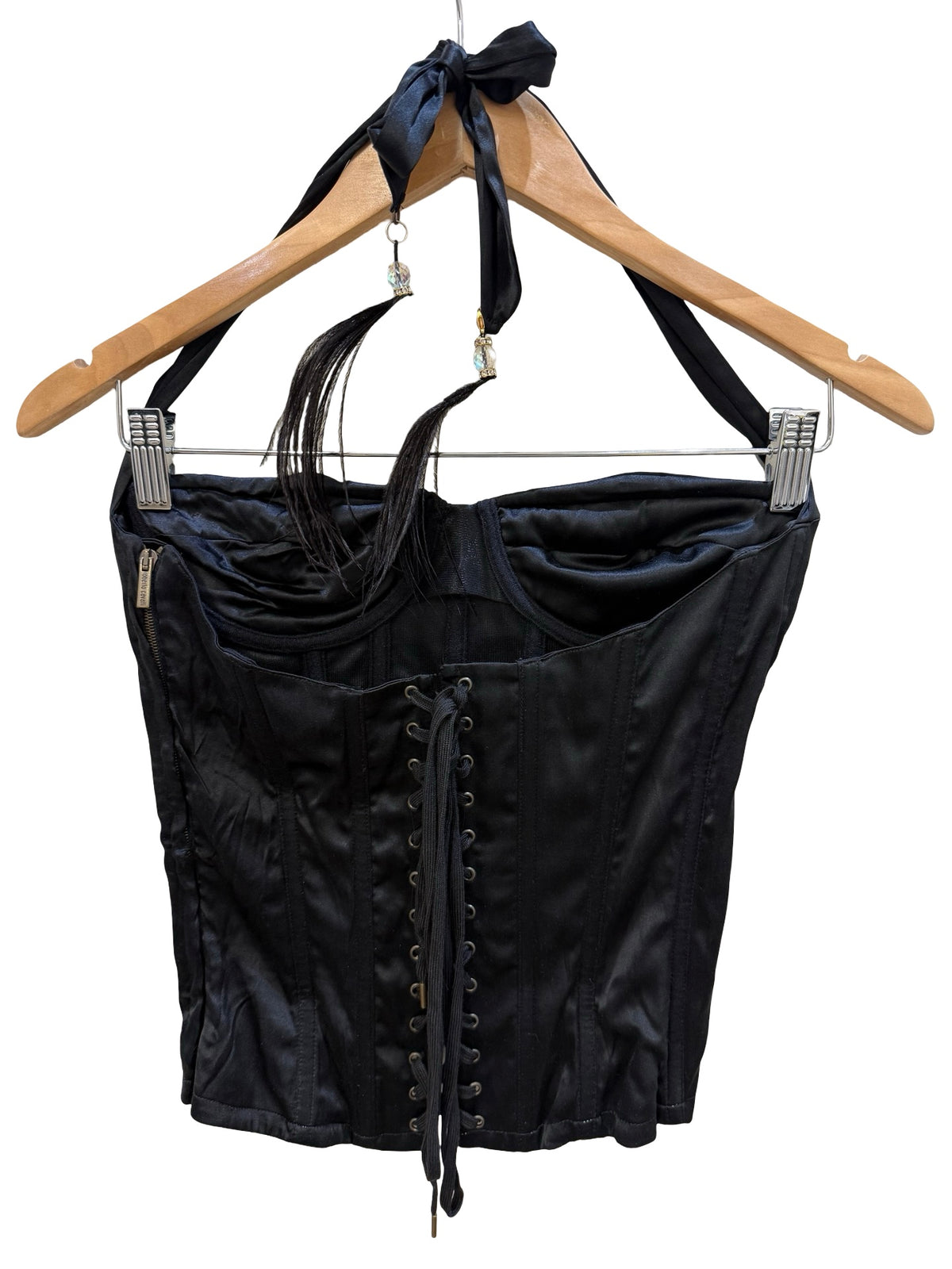 Roberto Cavalli Black Corset Top M