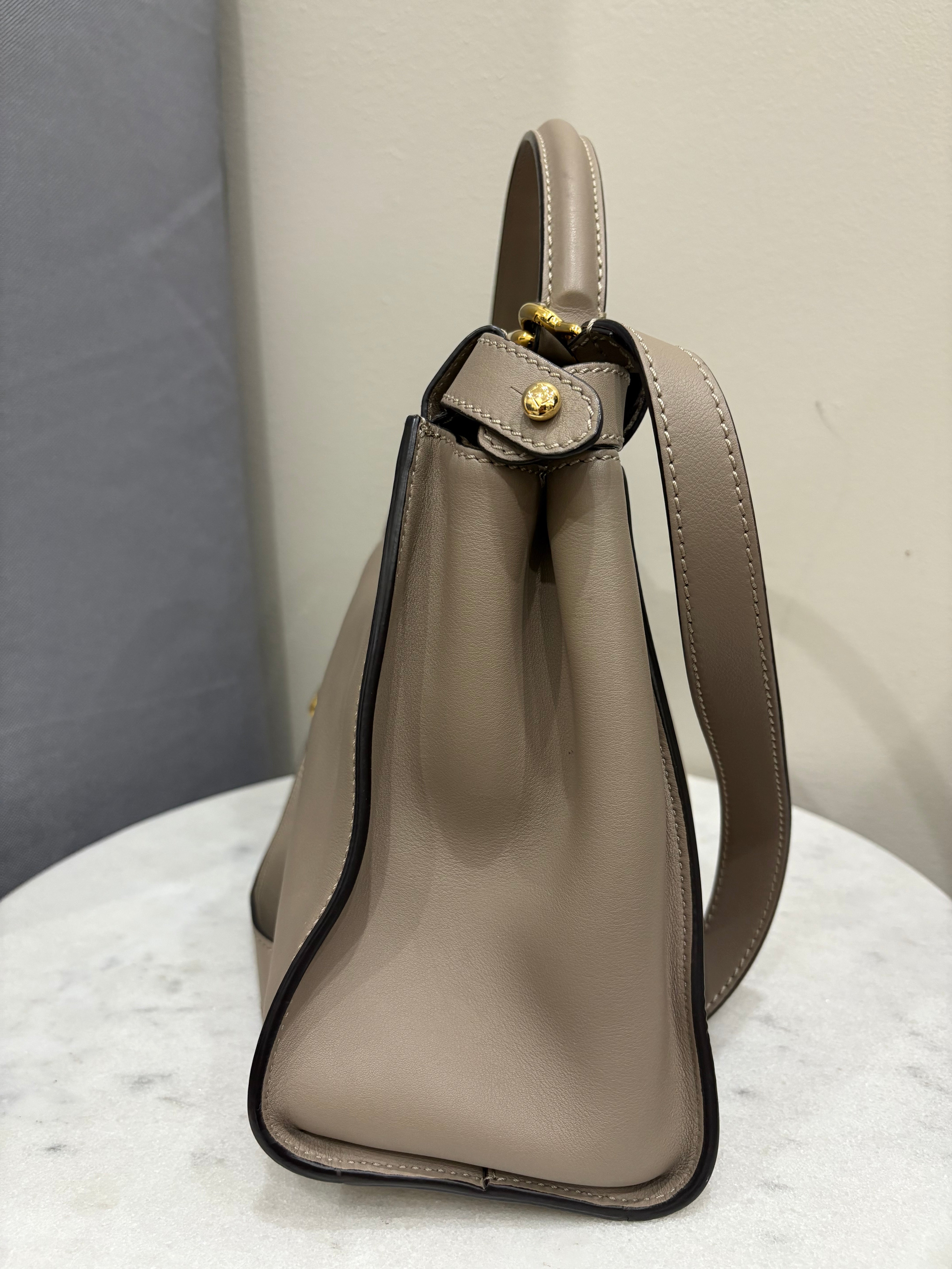 Fendi Neutral Peekaboo Tote Bag Medium