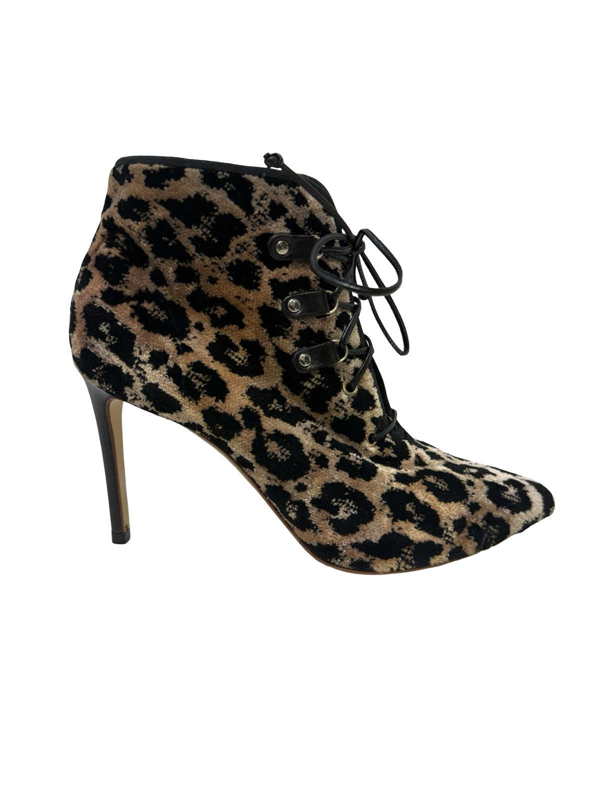 Francesco Russo Leopard Velvet Boots 36 WB