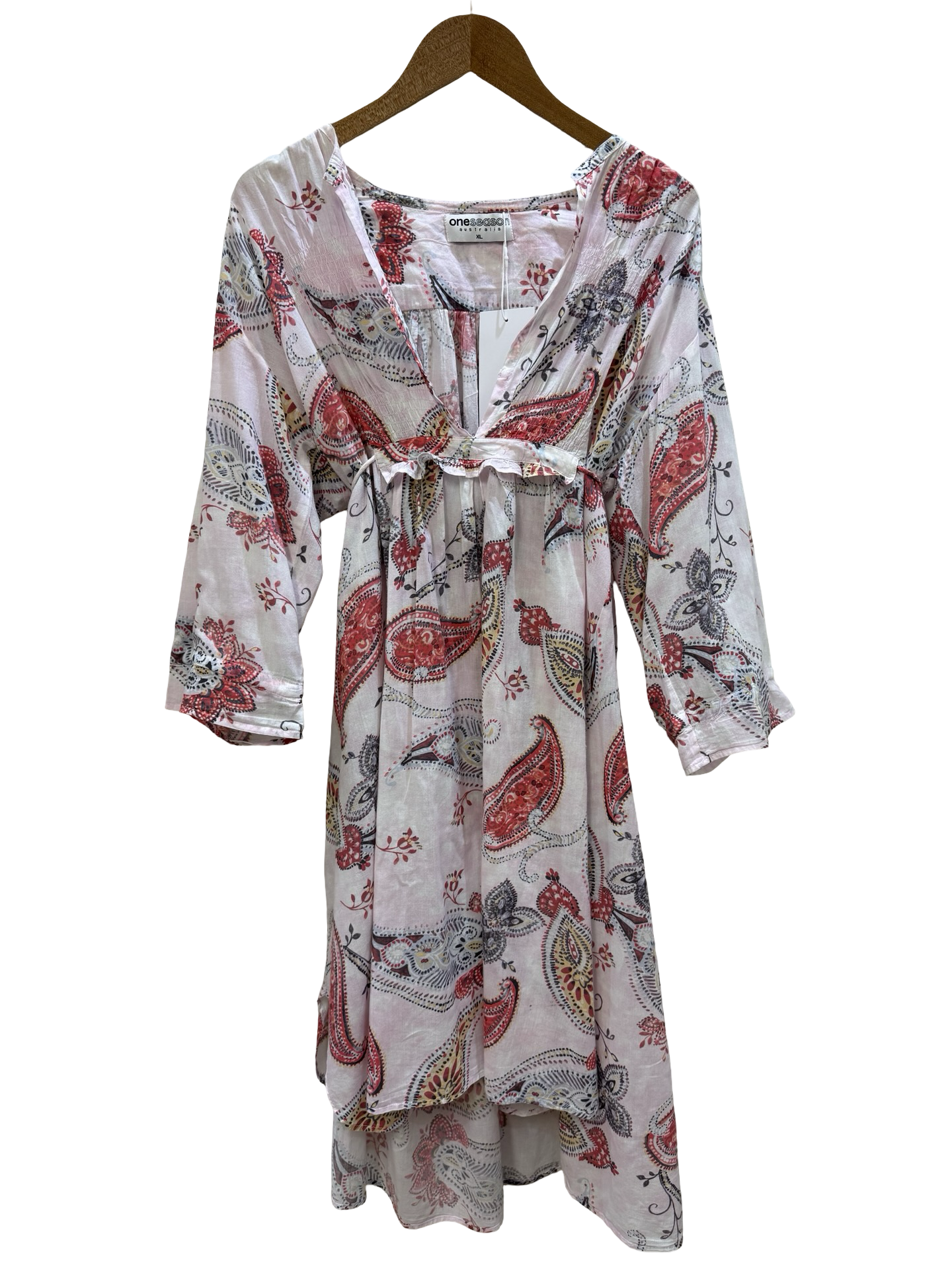 One Season Pink Paisley Dress XL