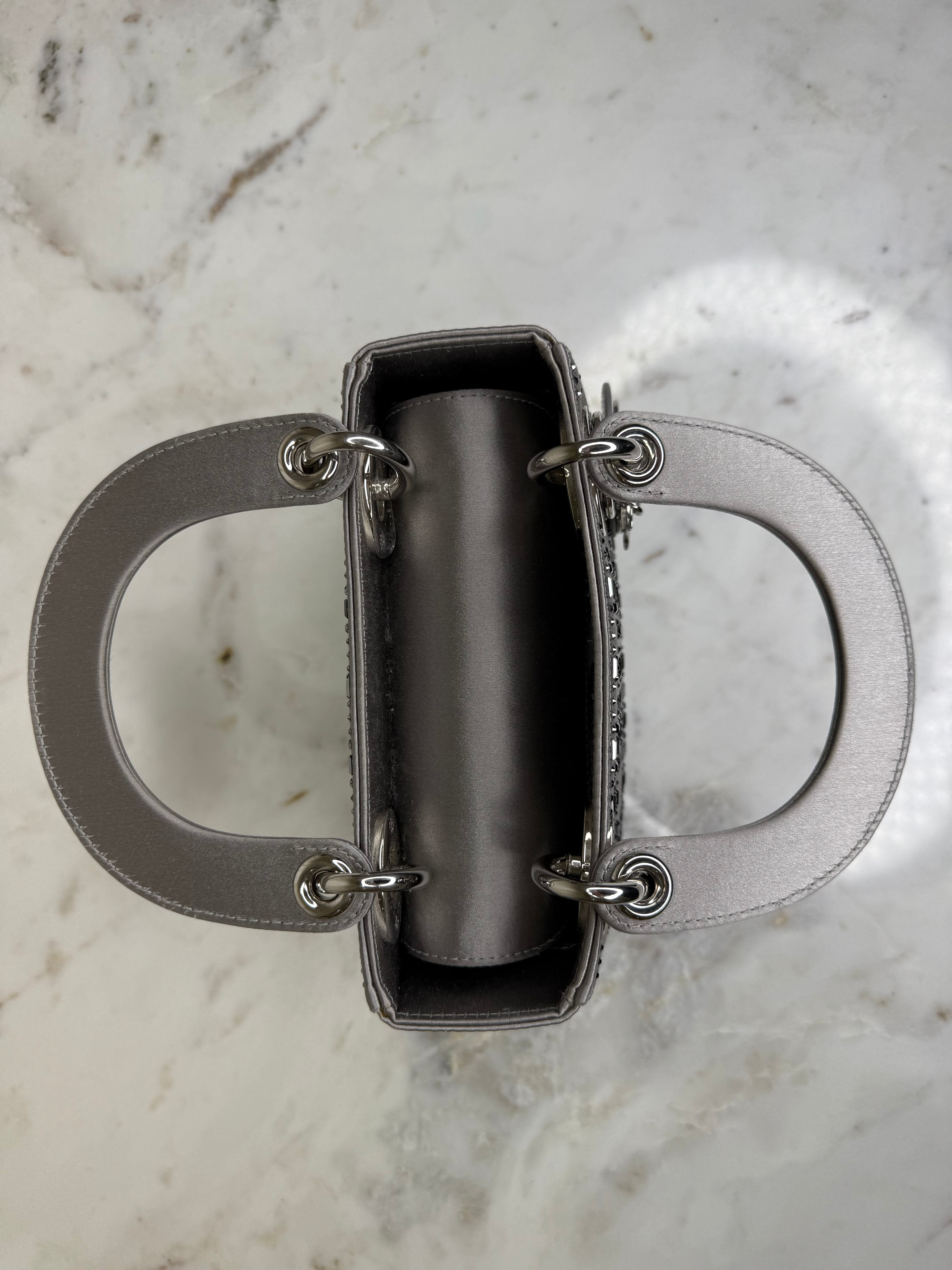Dior Grey Mini Lady Dior Bag