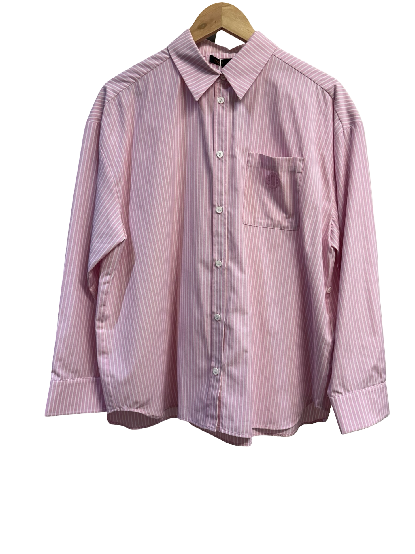 Maje Pink & White Striped Shirt 2 NWT