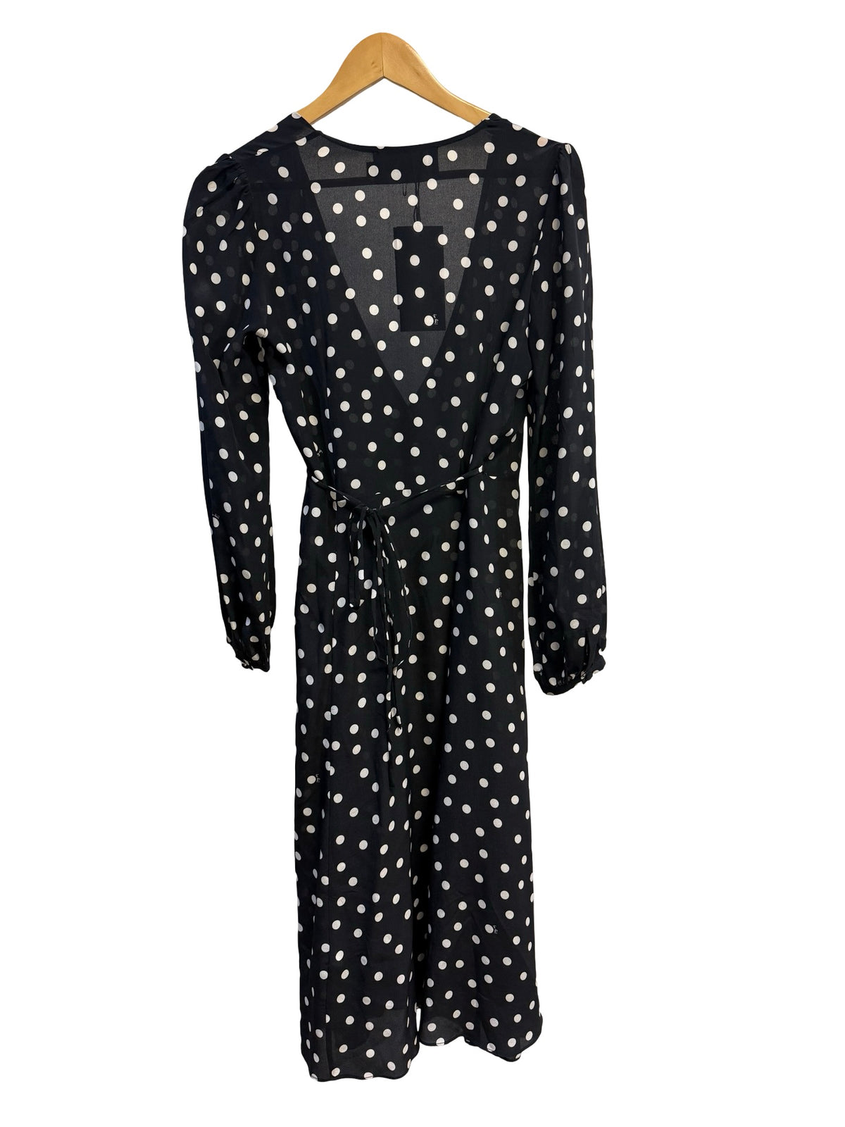 Realisation Par Black & White Polka Dot Silk Wrap Dress M
