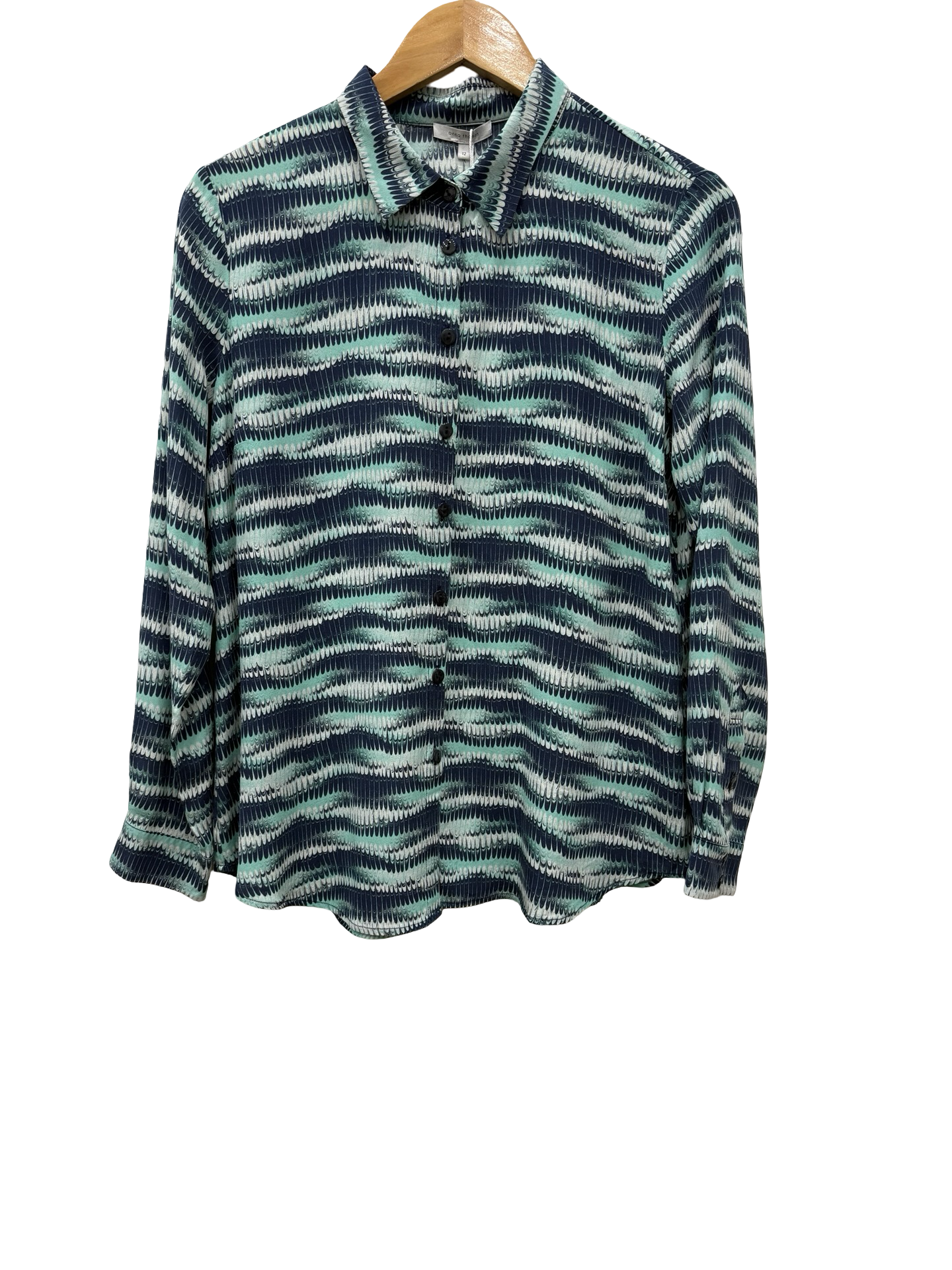 Anna Thomas Black/Green Print Shirt 12