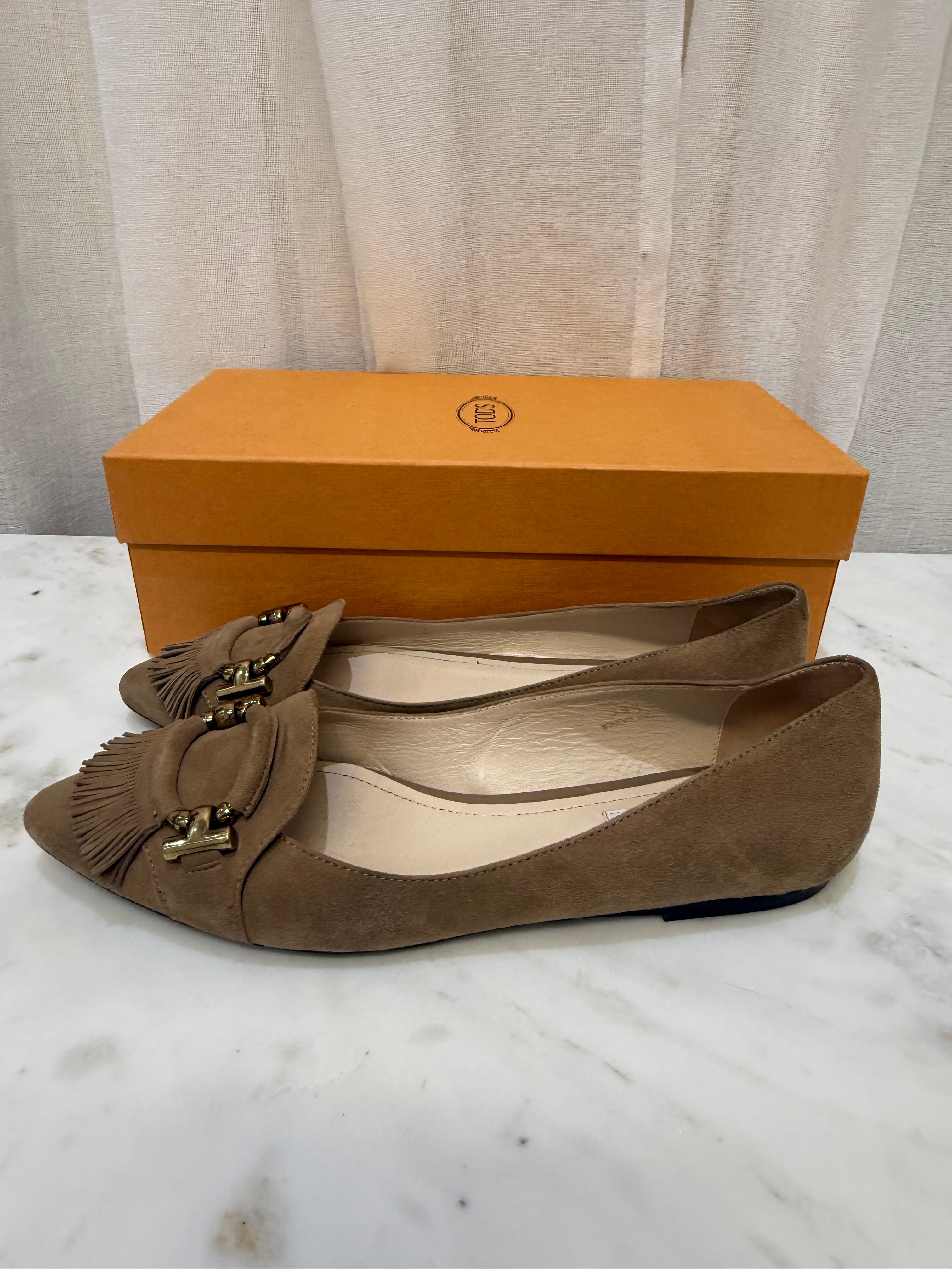 Tods Taupe Loafter 39.5 WB