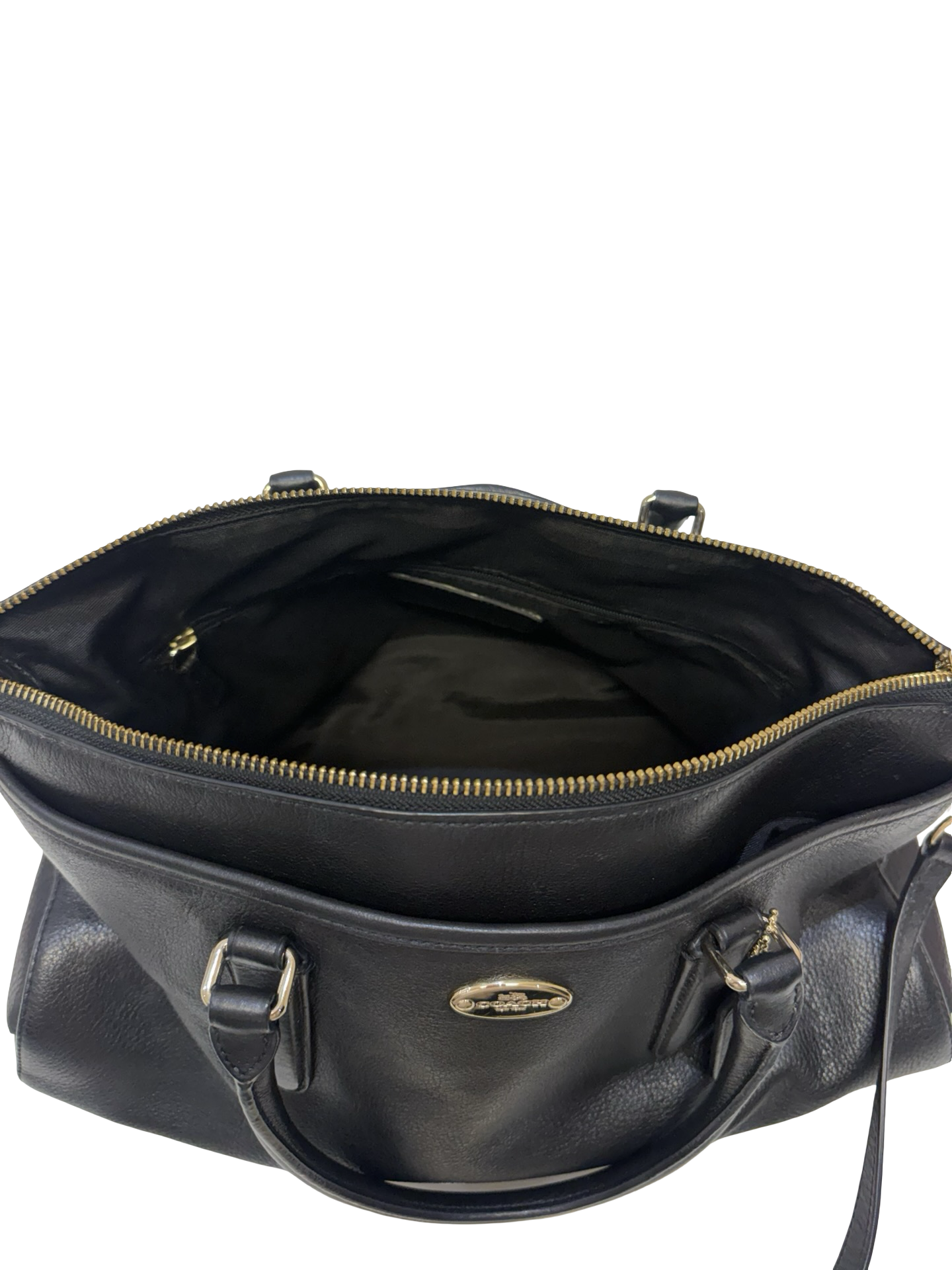 Coach Morgan Black Satchel Pebble Leather