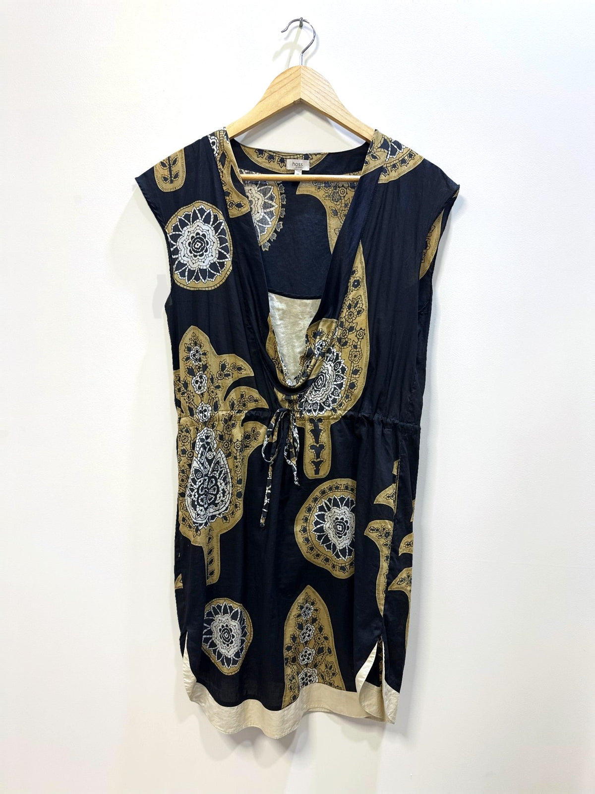 Hoss Black Gold Patterned Dress 40