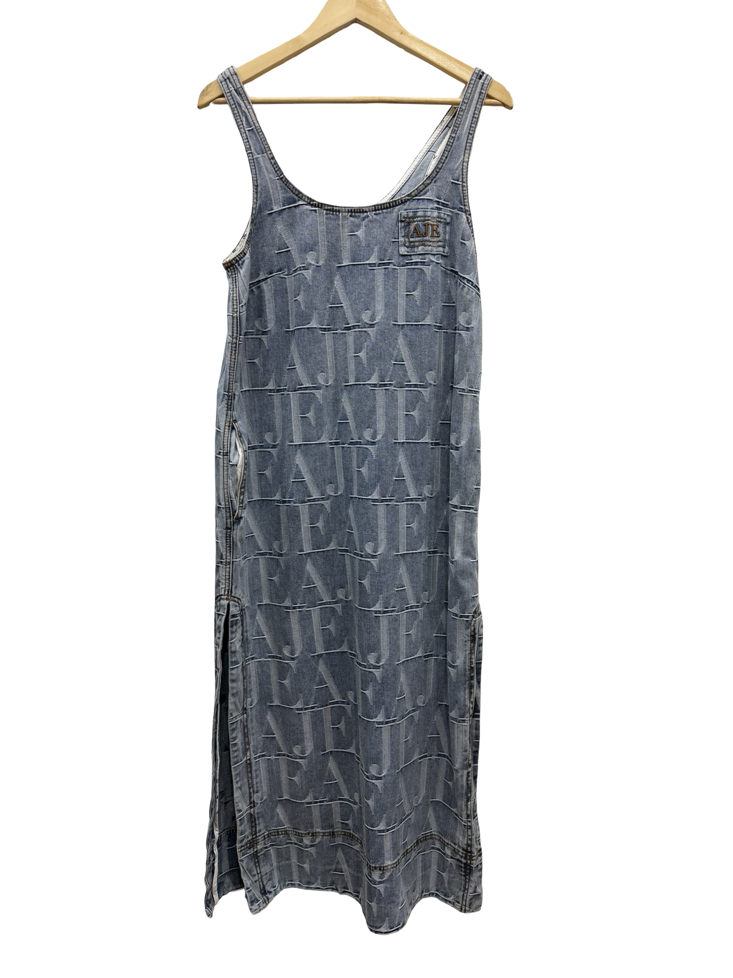 AJE Logo Denim Midi Dress 8