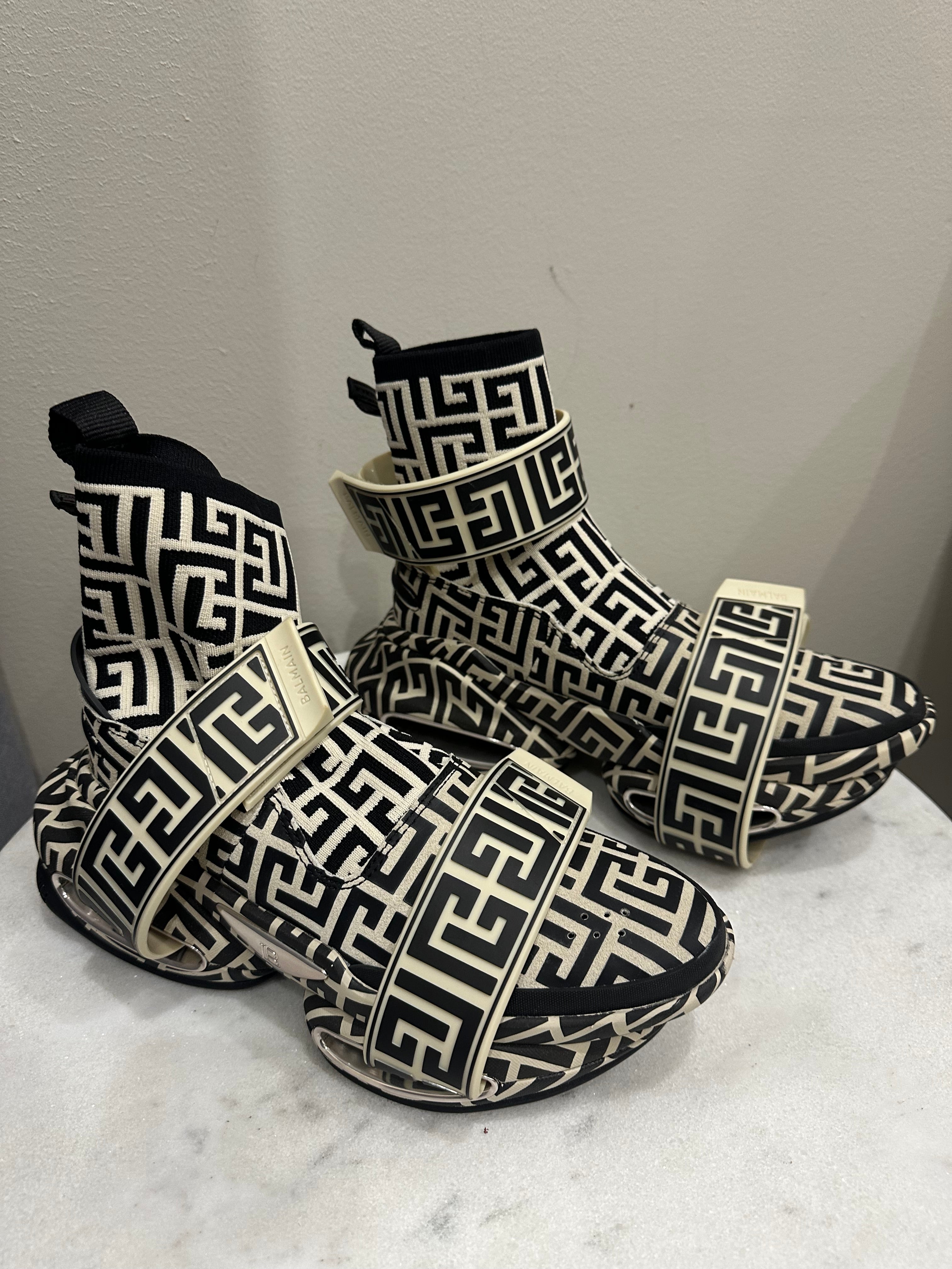 Balmain Blk/Crm Branded Shoe 37