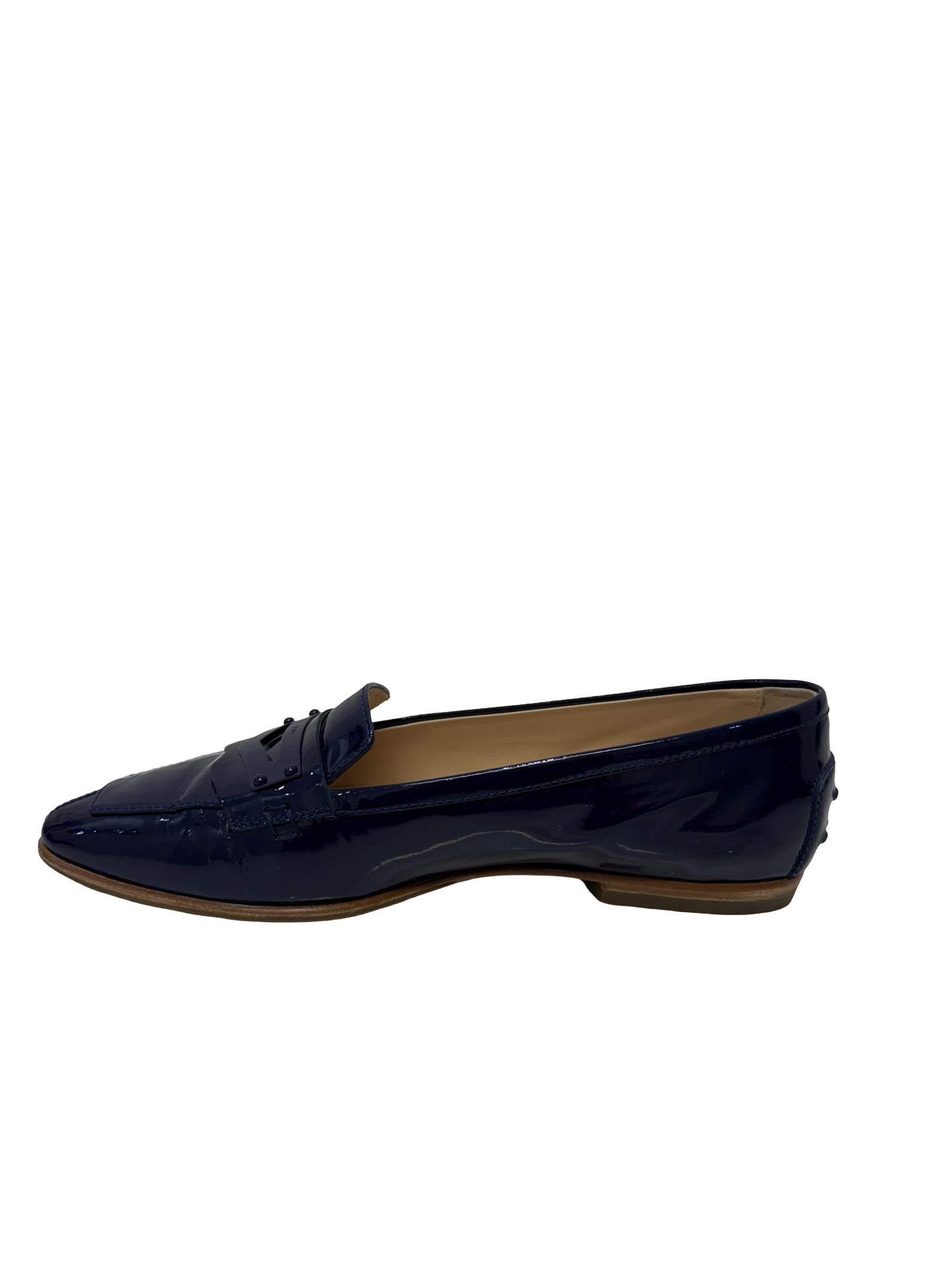 Tods Navy Patent Loafer 38.5 WB