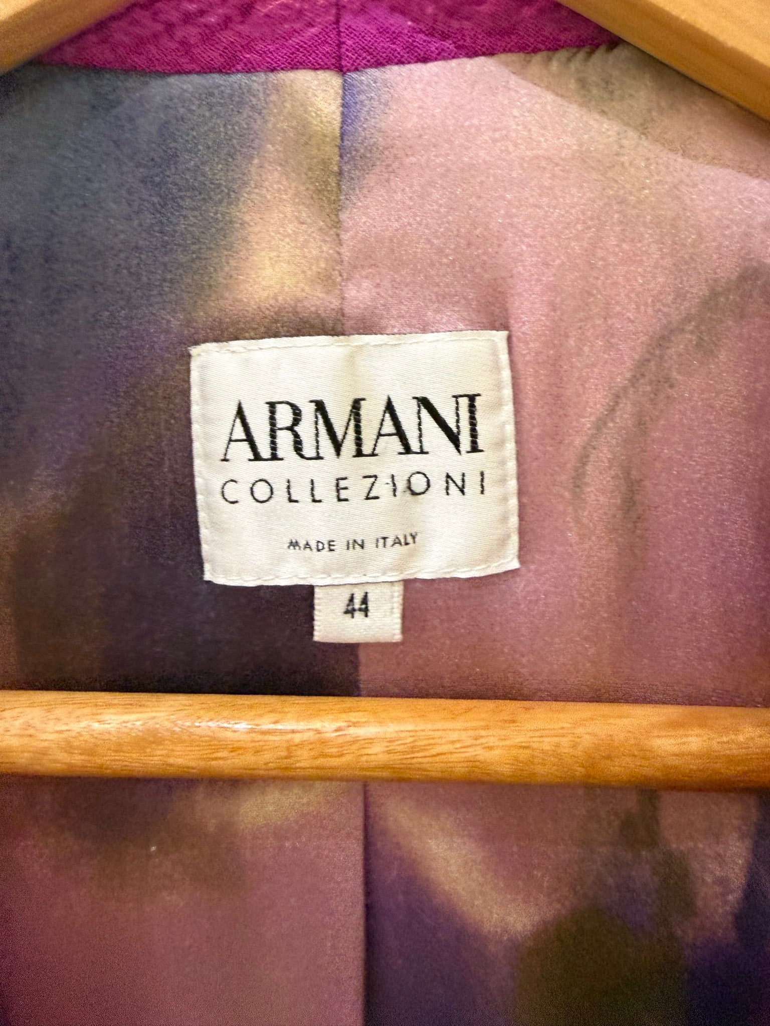 Armani Collezioni Purple Wool Double Breasted Blazer 44